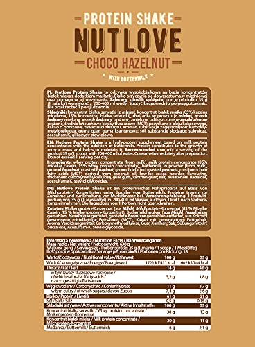 Allnutrition Nutlove Protein Shake - Chocolate Hazelnut Flavor, 630g | High Protein Meal Replacement for Weight Loss & Muscle Recovery | Perfect for Post-Workout, Breakfast or Healthy Snacking