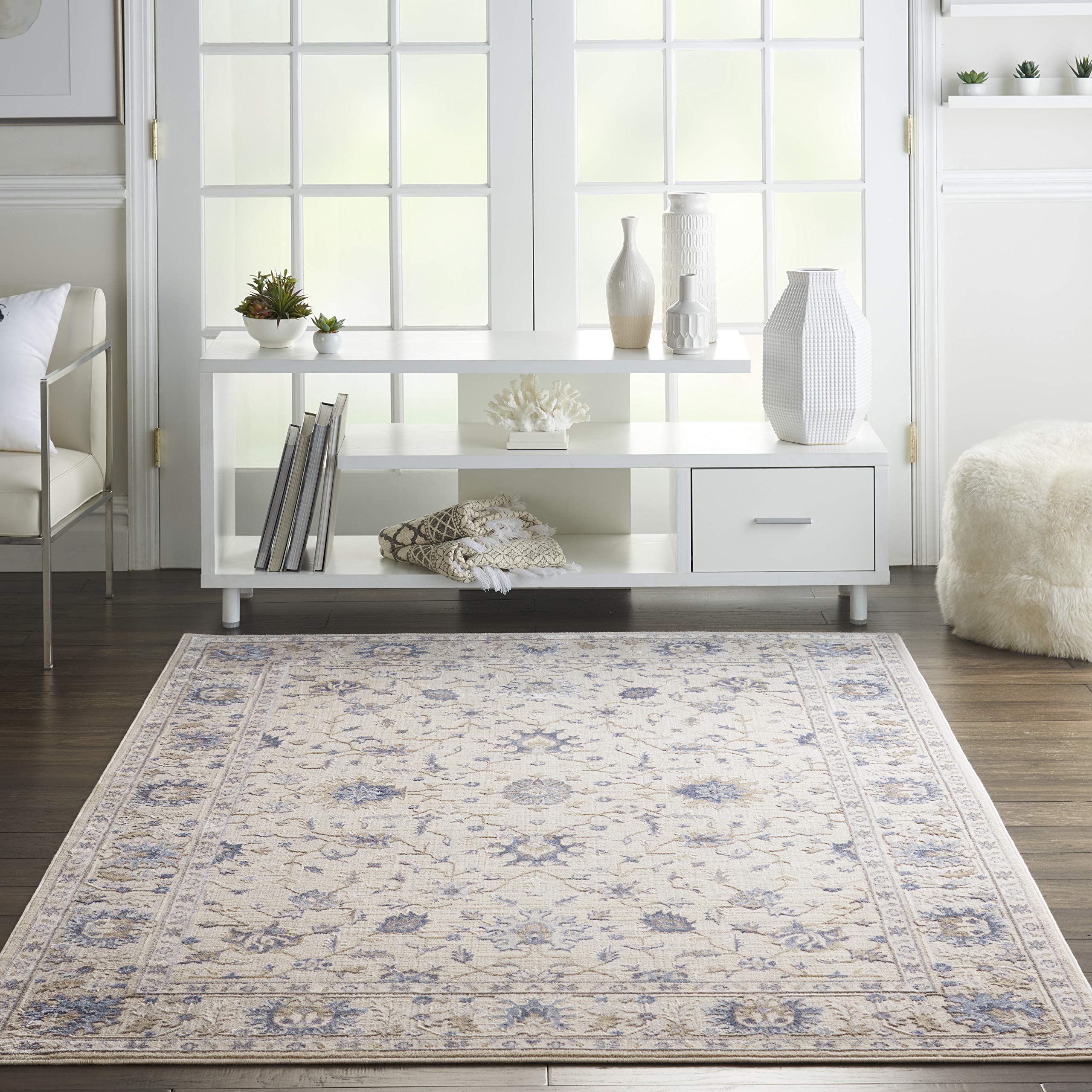 Nourison Sleek Textures Traditional Ivory 3'11