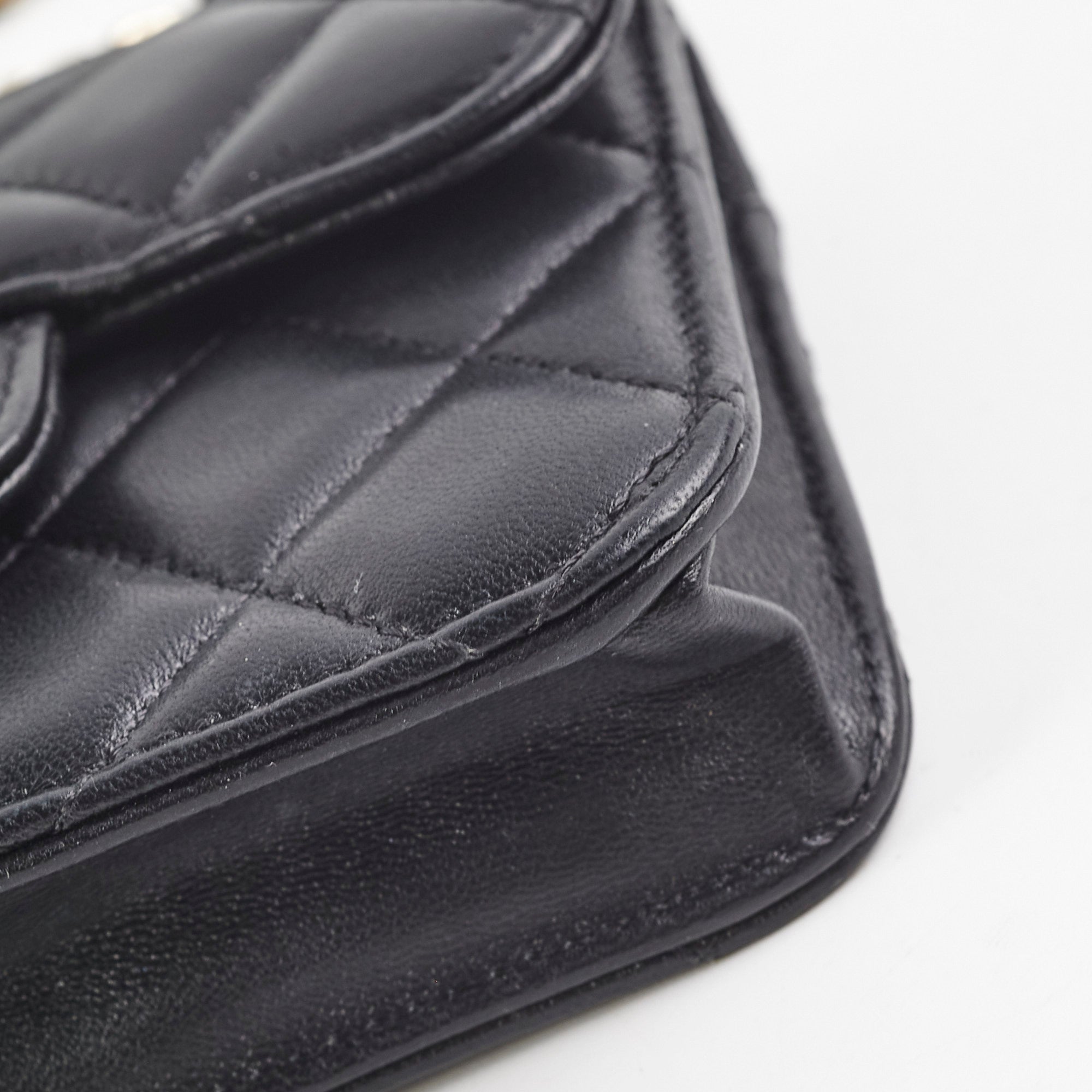 Chanel 21k Micro Top Handle Bag - Genuine Lambskin Leather Black Luxury Handbag for Women | Perfect for Evening Parties, Date Nights & Special Occasions