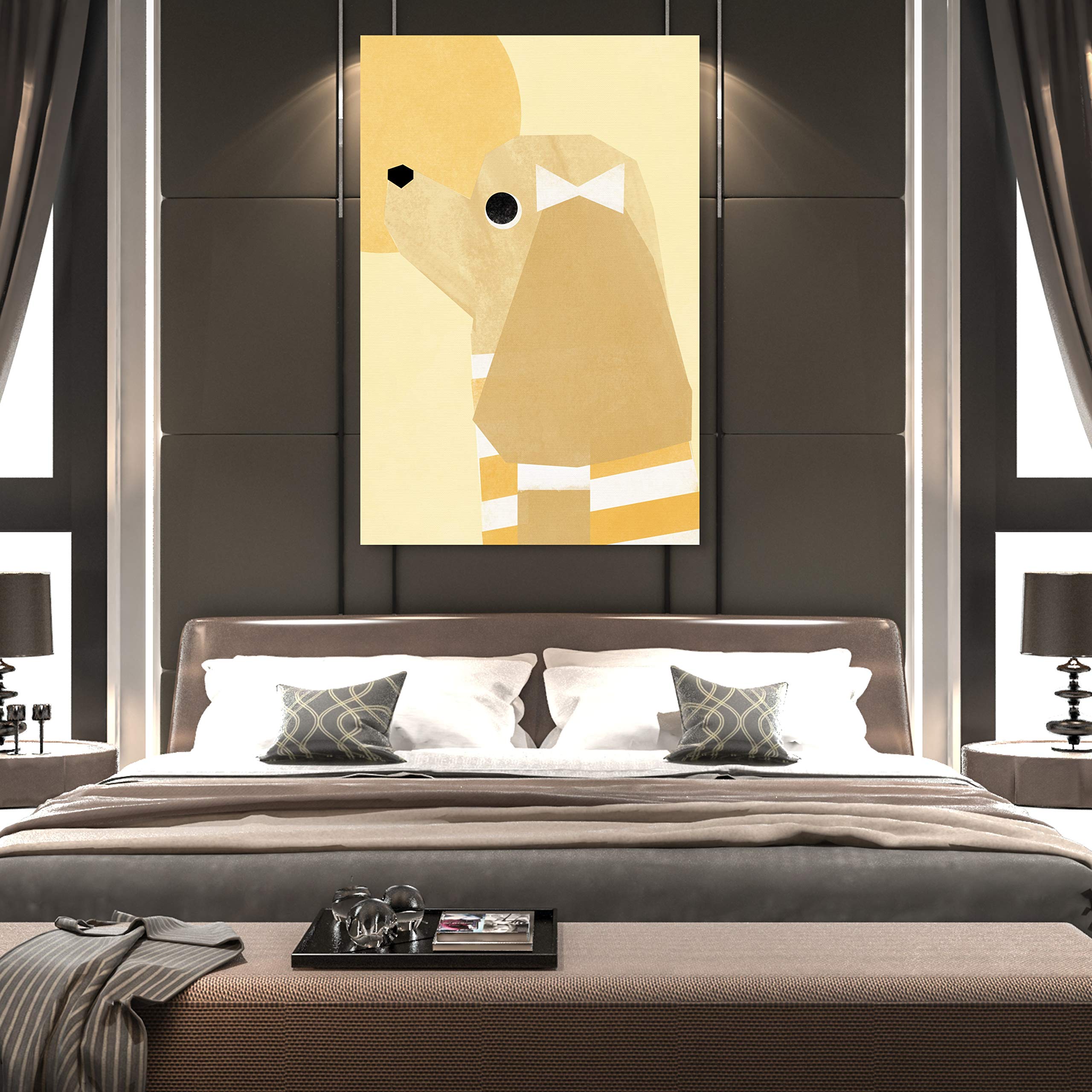 Oliver Gal Artist Co. Sunshine Pup Canvas Wall Art Print - 30x45 Inches, Yellow & Brown Animal Home Decor - Perfect for Living Room, Bedroom & Nursery