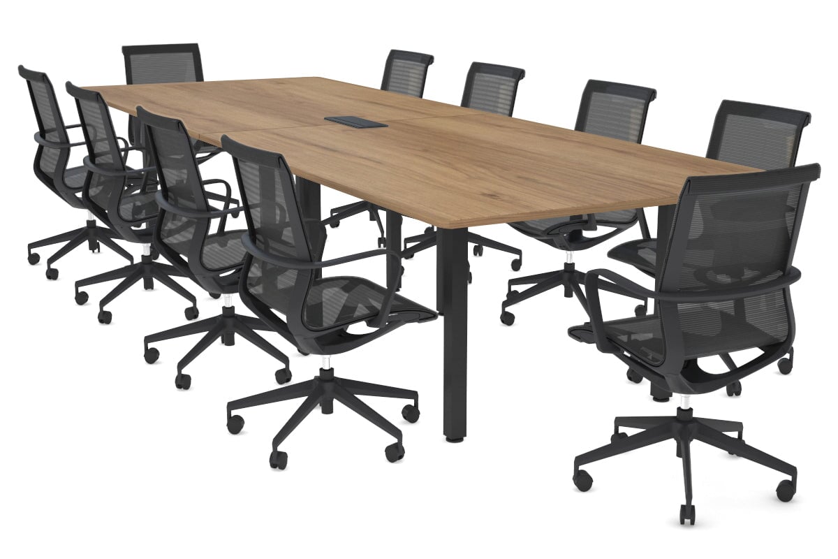 Modern Boardroom Table with Quadro Square Legs & Rounded Corners - 3200L x 1100W - Perfect for Executive Offices, Conference Rooms & Professional Workspaces