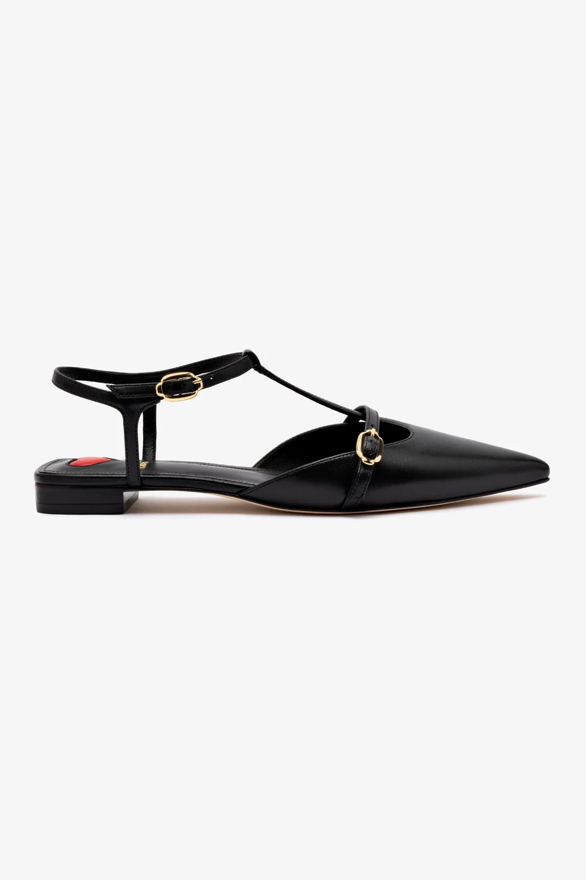 Grace Flat In Black Leather - Women's Comfortable Black Leather Ballet Flats for Work, Office & Casual Wear