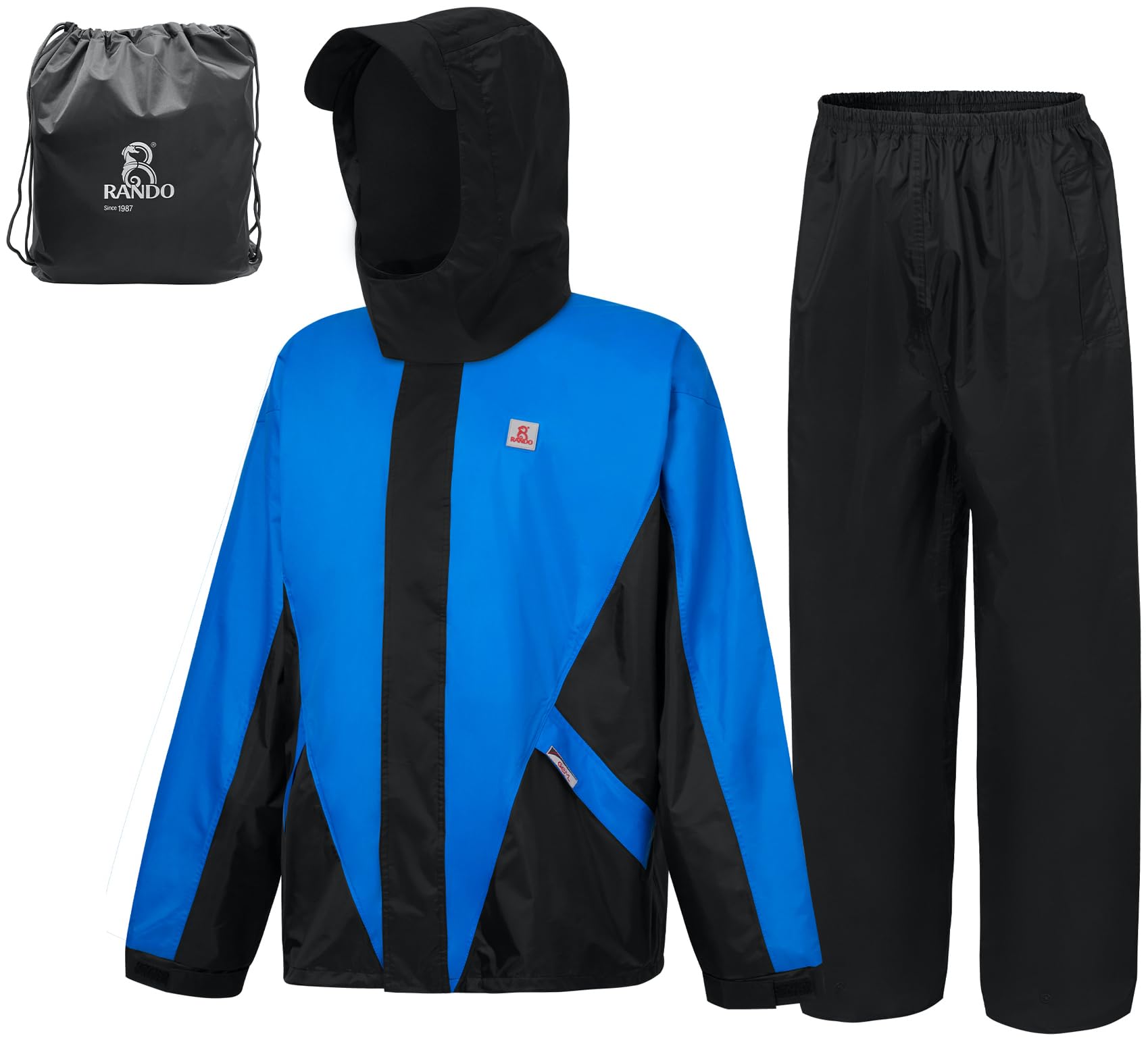 Waterproof Rain Suits for Men - 3-Piece Reflective Motorcycle Rain Gear Set | Heavy Duty Outdoor Rainwear for Hiking, Biking & Work | Durable & Breathable Rain Protection
