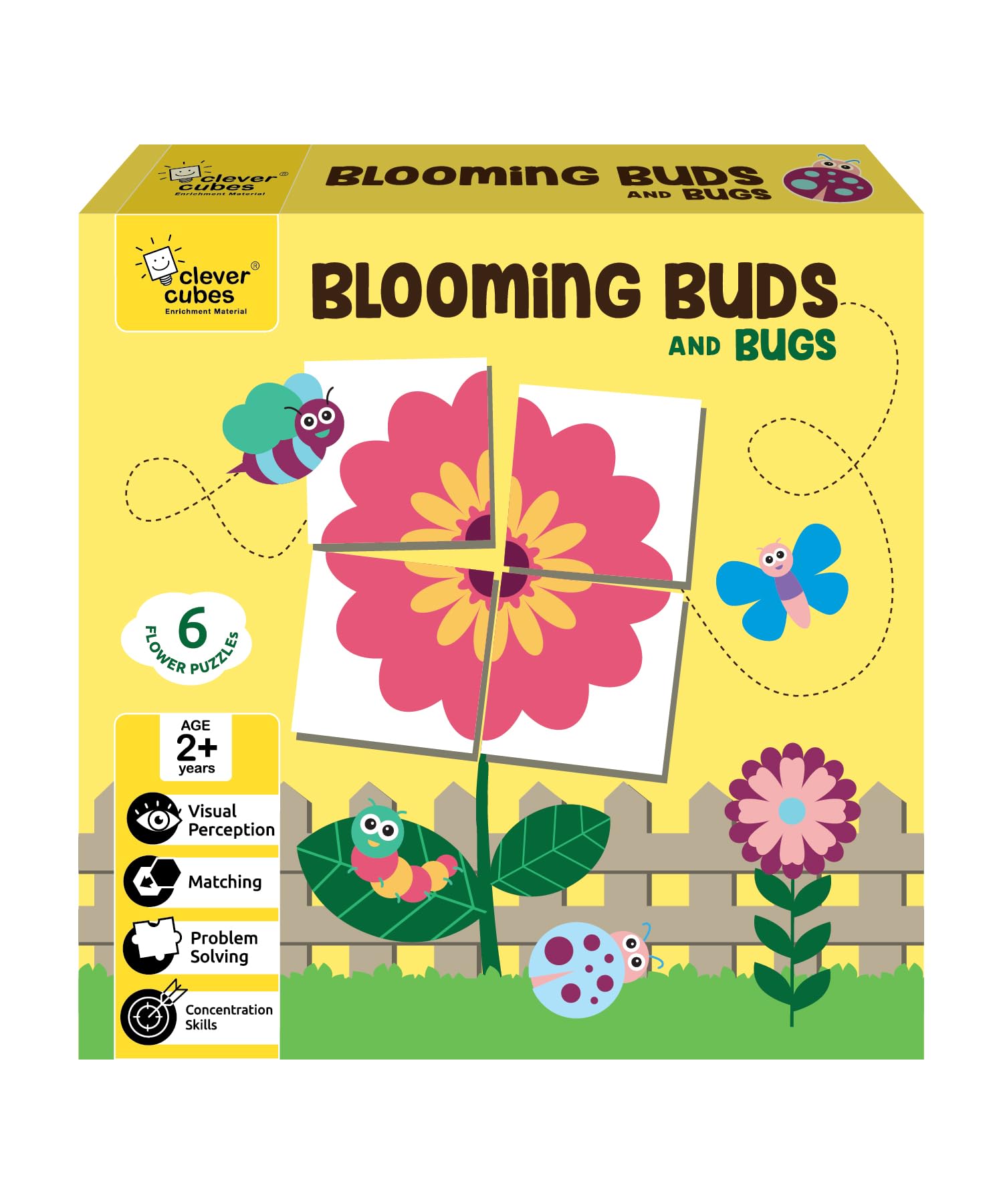 Clever Cubes Blooming Buds - Educational & Fun Learning Activity Games for Kids | Perfect for Return Gifts, Birthday Party Favors & Classroom Rewards | Multi-Color STEM Toys for Creative Play