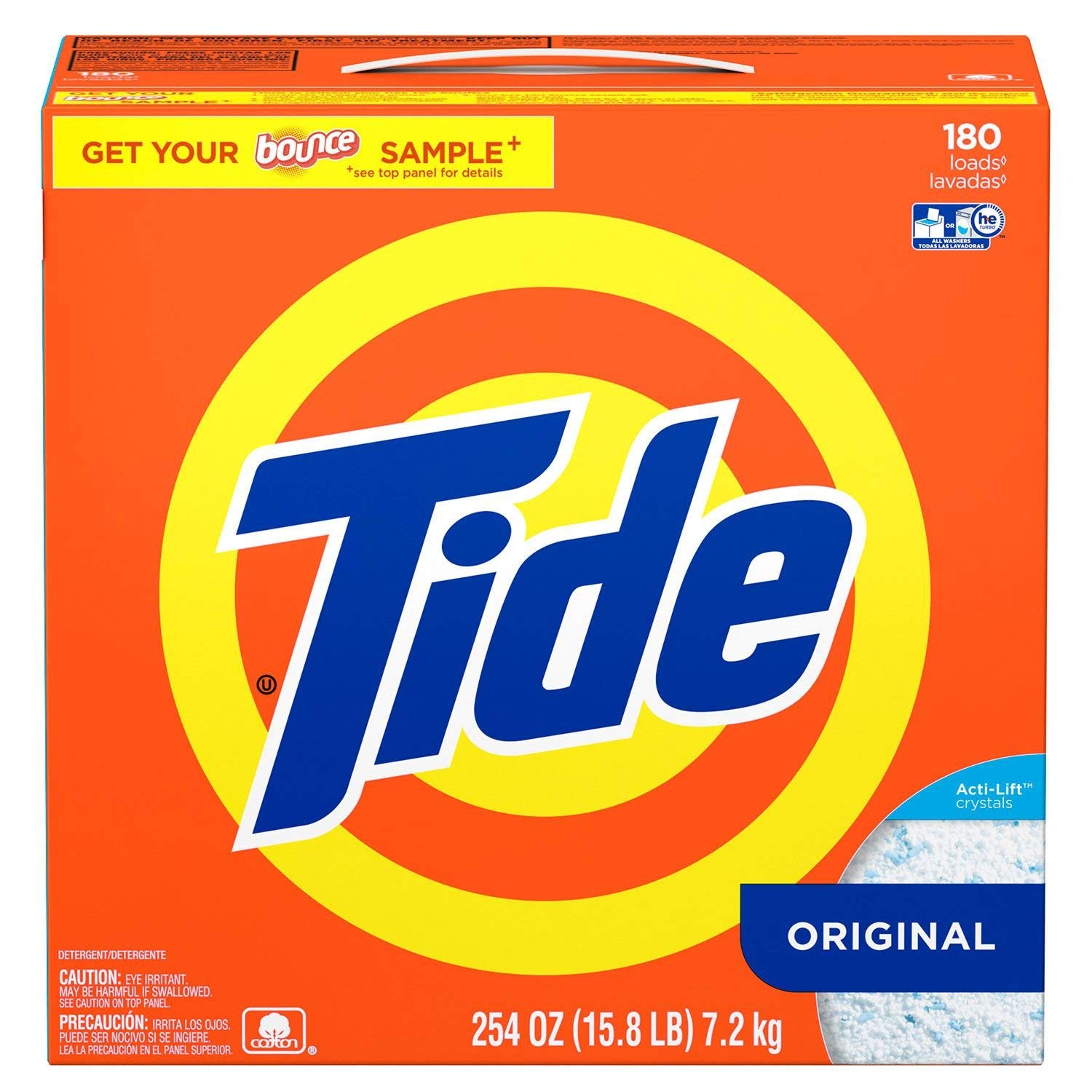 Tide Ultra Powder Laundry Detergent, Original Scent - 180 Loads | Heavy Duty Cleaning for Clothes, Sheets & Towels | Ideal for Families & Large Households