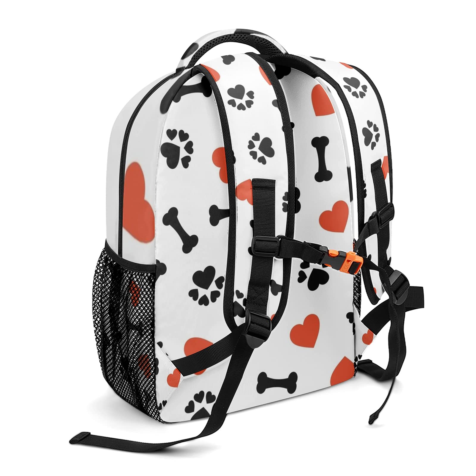 Personalized Red Heart Paw Dog Backpack - Waterproof Travel Pet Carrier for Small Dogs - Custom Name Pet Accessories for Men & Women - Perfect for Hiking, Camping & Outdoor Adventures