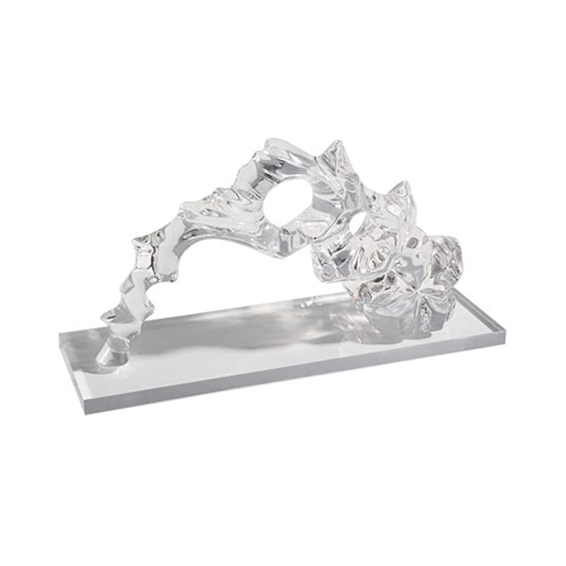 Modern Chinese Transparent Resin Sculpture - Elegant Desktop Decor for Study, Living Room & TV Cabinet | Feng Shui Home Decoration | Perfect Gift for Housewarming & Office Decor