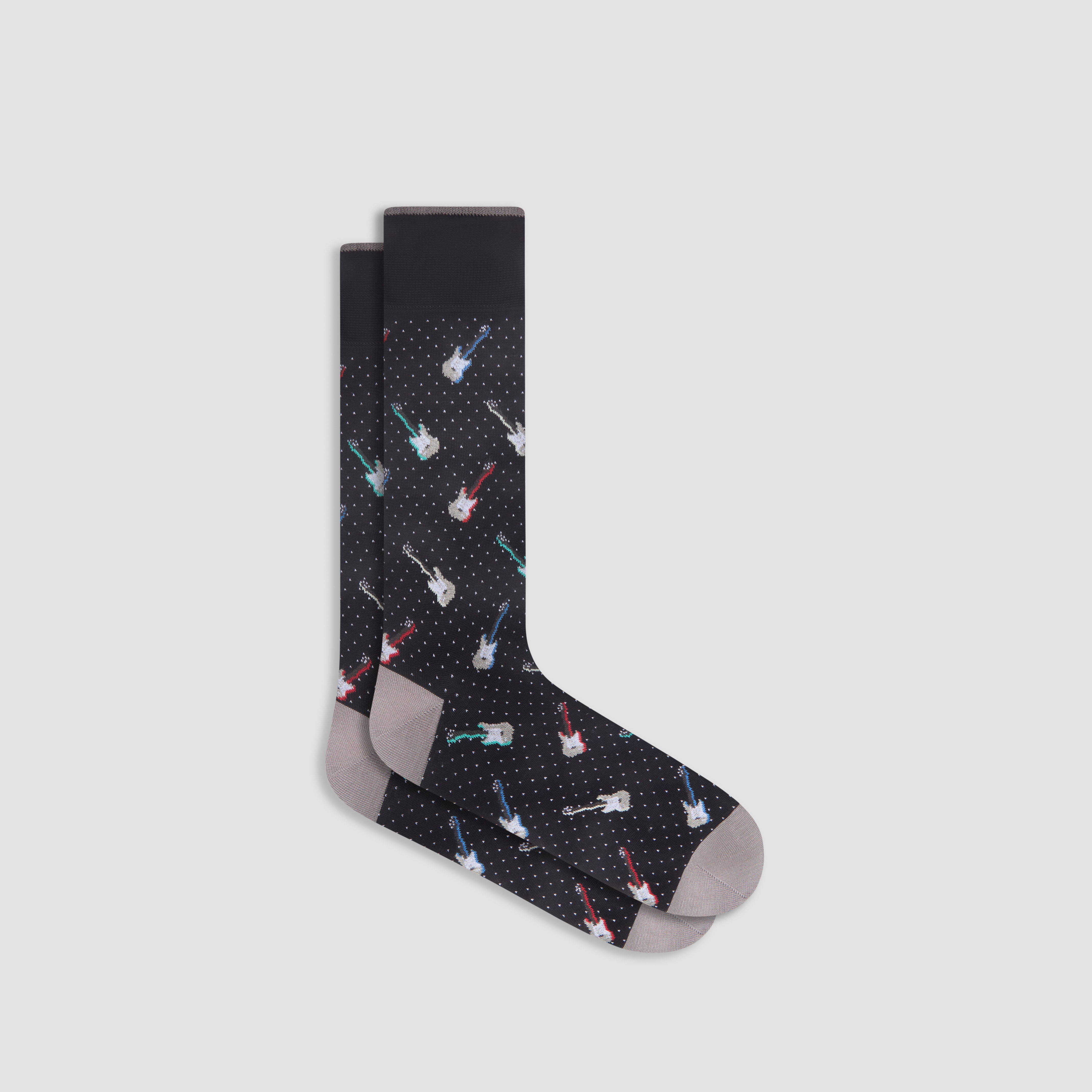 Guitar Mid Calf Socks for Men & Women - Comfortable Cotton Blend Music-Themed Socks - Perfect for Musicians, Performers, and Music Lovers