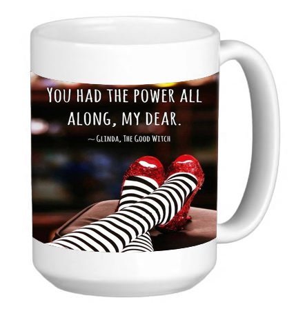 Trendy Inspirational Quote Red Shoes Design 15oz Ceramic Coffee Mug - Perfect for Office, Home, or Gift Giving