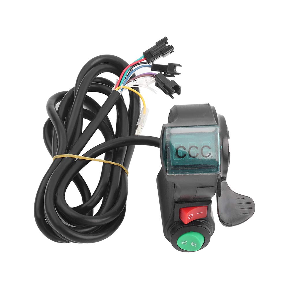 VGEBY Electric Bike Thumb Throttle Grip - Red LED Screen, Cruise Control & Power Switch - Compatible with E-Bikes, Scooters & ATVs - Perfect for Commuting, Off-Roading & Urban Riding