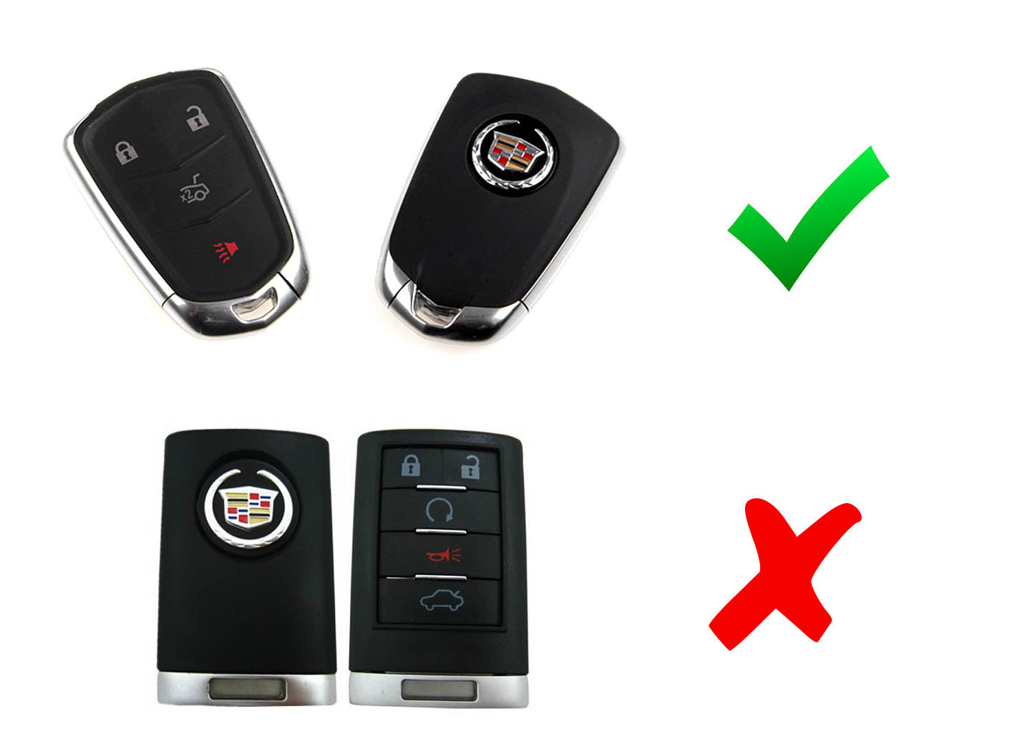 Premium Carbon Fiber Smart Key Fob Cover for 2015+ Cadillac ATS CTS XTS Escalade - Durable Replacement Case with Perfect Fit - Ideal for Daily Use, Car Protection & Style Upgrade