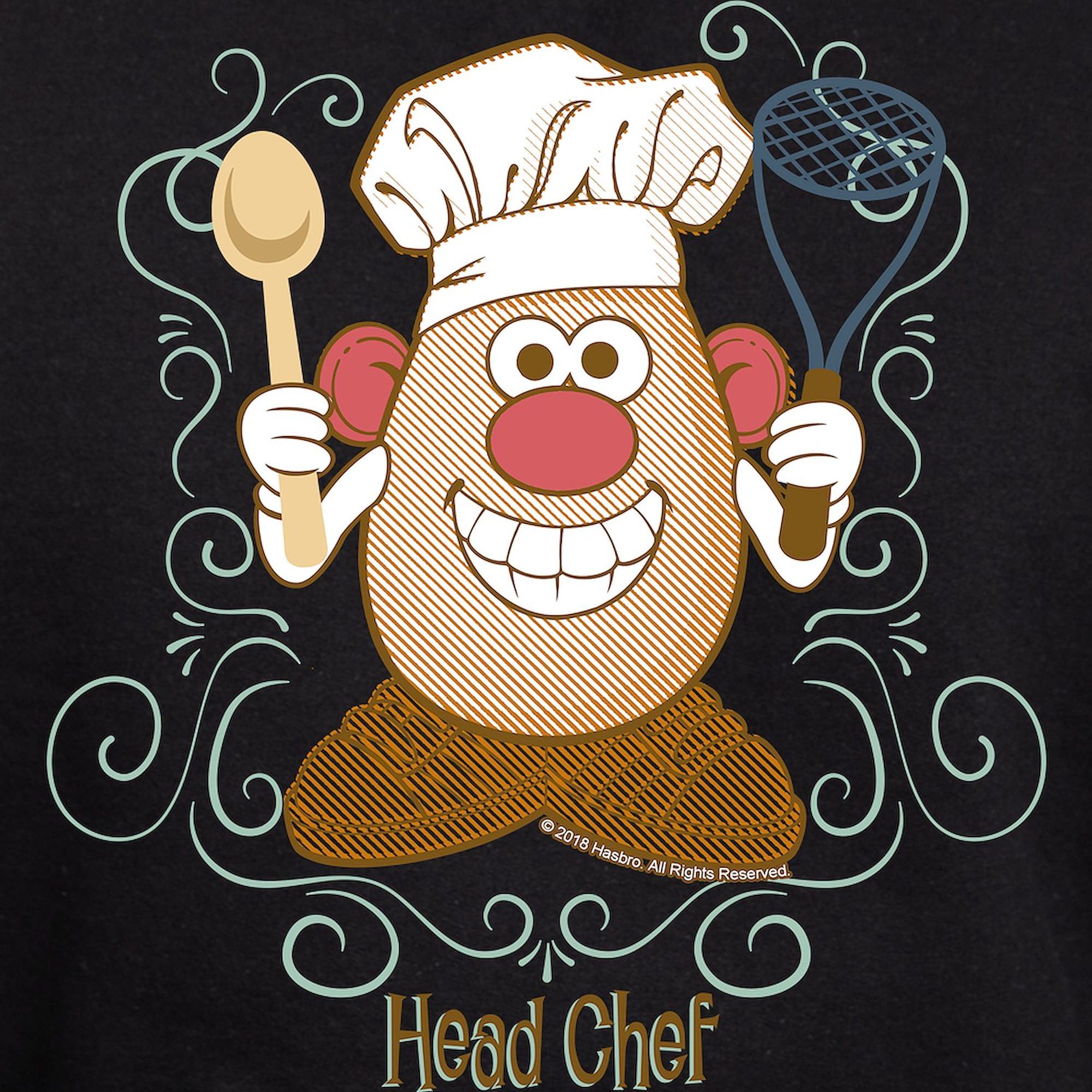 Mr. Potato Head Chef Hoodie for Men - Dark Regular Fit Pullover Sweatshirt | Comfortable Cotton Hooded Sweater for Cooking, BBQ, Restaurant Work & Casual Wear