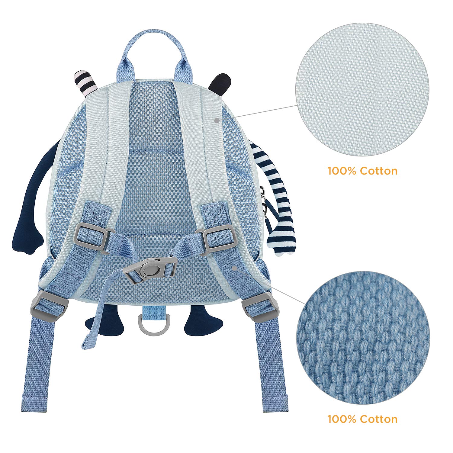 GAGAKU Mini Toddler Backpack for Girls 1-3 Years, Anti-Lost Preschool Backpack with Safety Leash - Light Blue | Cute Small Kids Bookbag for Daycare, Travel & Outdoor Activities