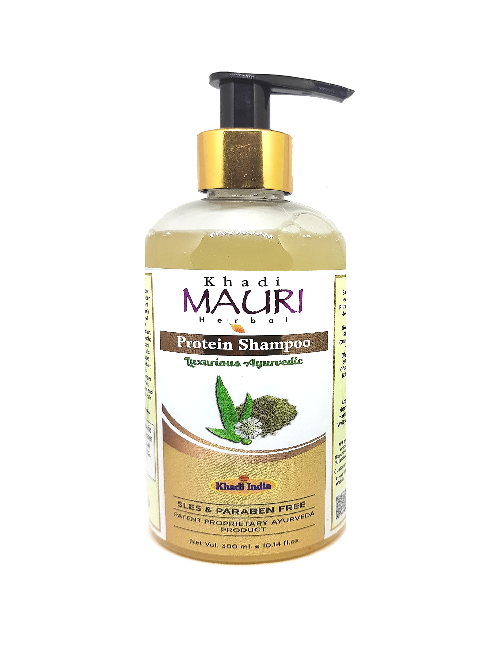 Khadi MAURI Protein Shampoo for Hair Growth & Repair - 300ml Natural Beige Color | Sulfate-Free & Paraben-Free Formula for Dry, Damaged Hair | Perfect for Daily Use & Salon-Quality Results at Home