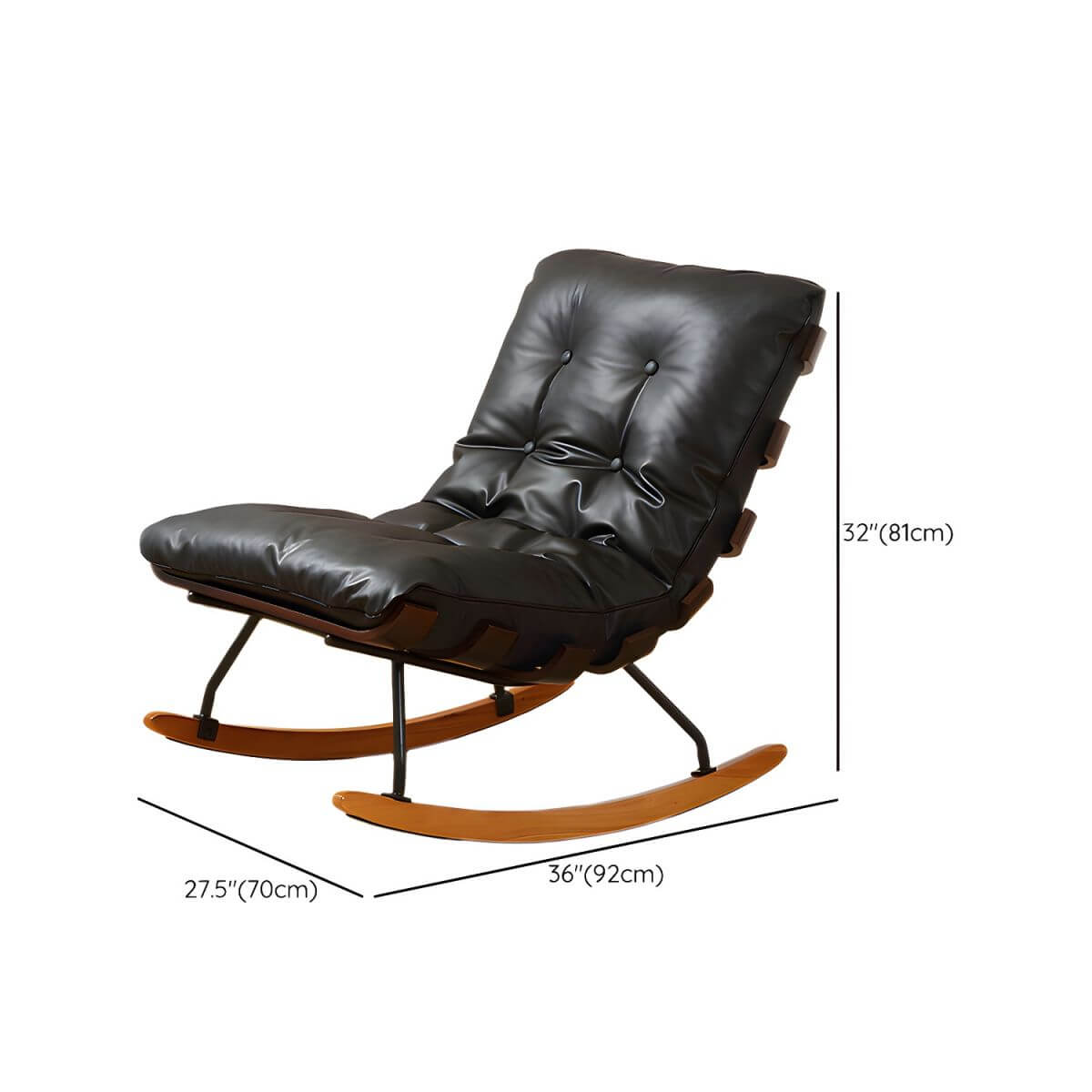 Modern Indoor Rocking Chair with Tufted Upholstery & Spindle Back - Perfect for Nursery, Living Room & Relaxation