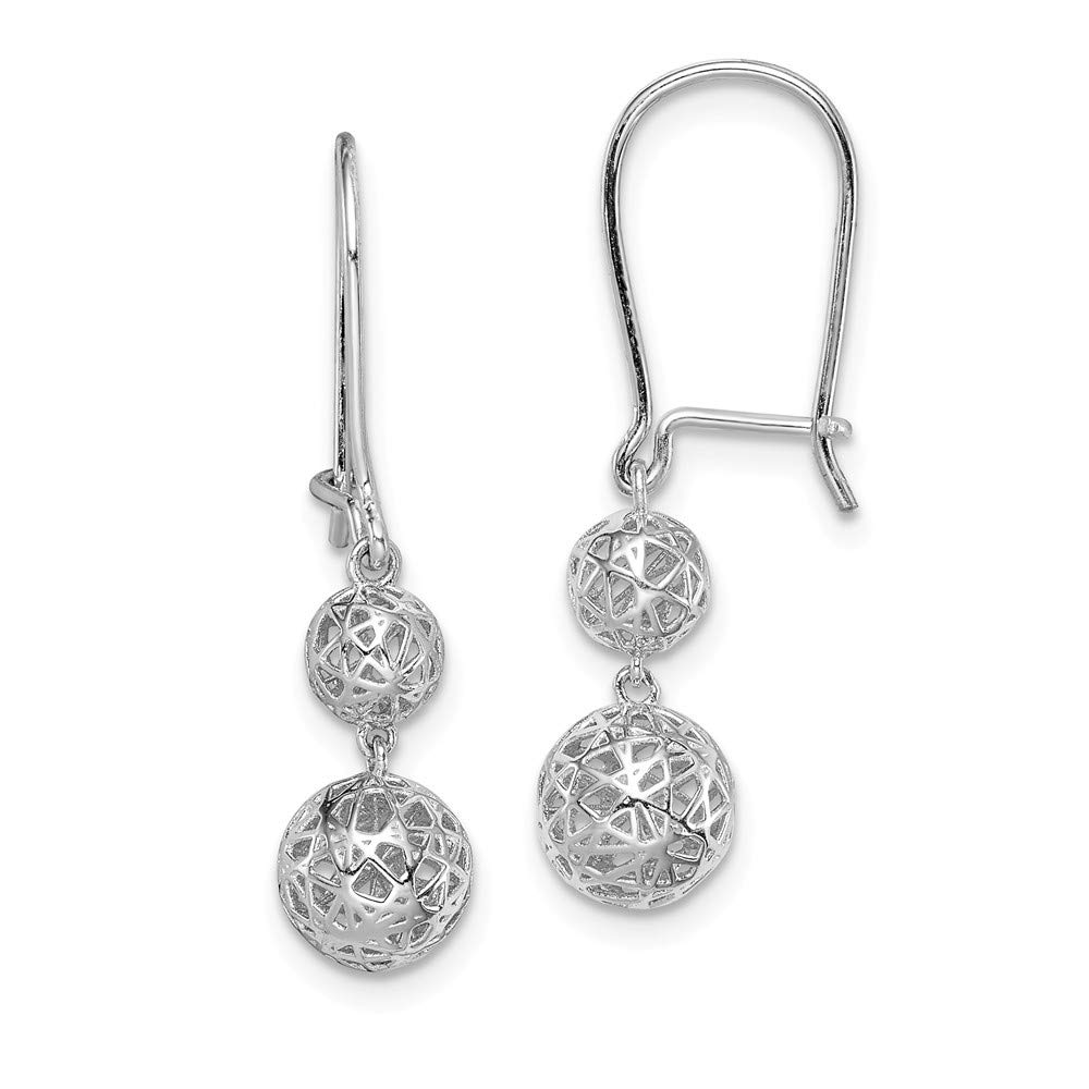 925 Sterling Silver Filigree Ball Dangle Earrings for Women - Elegant Vintage Jewelry for Party, Wedding & Everyday Wear