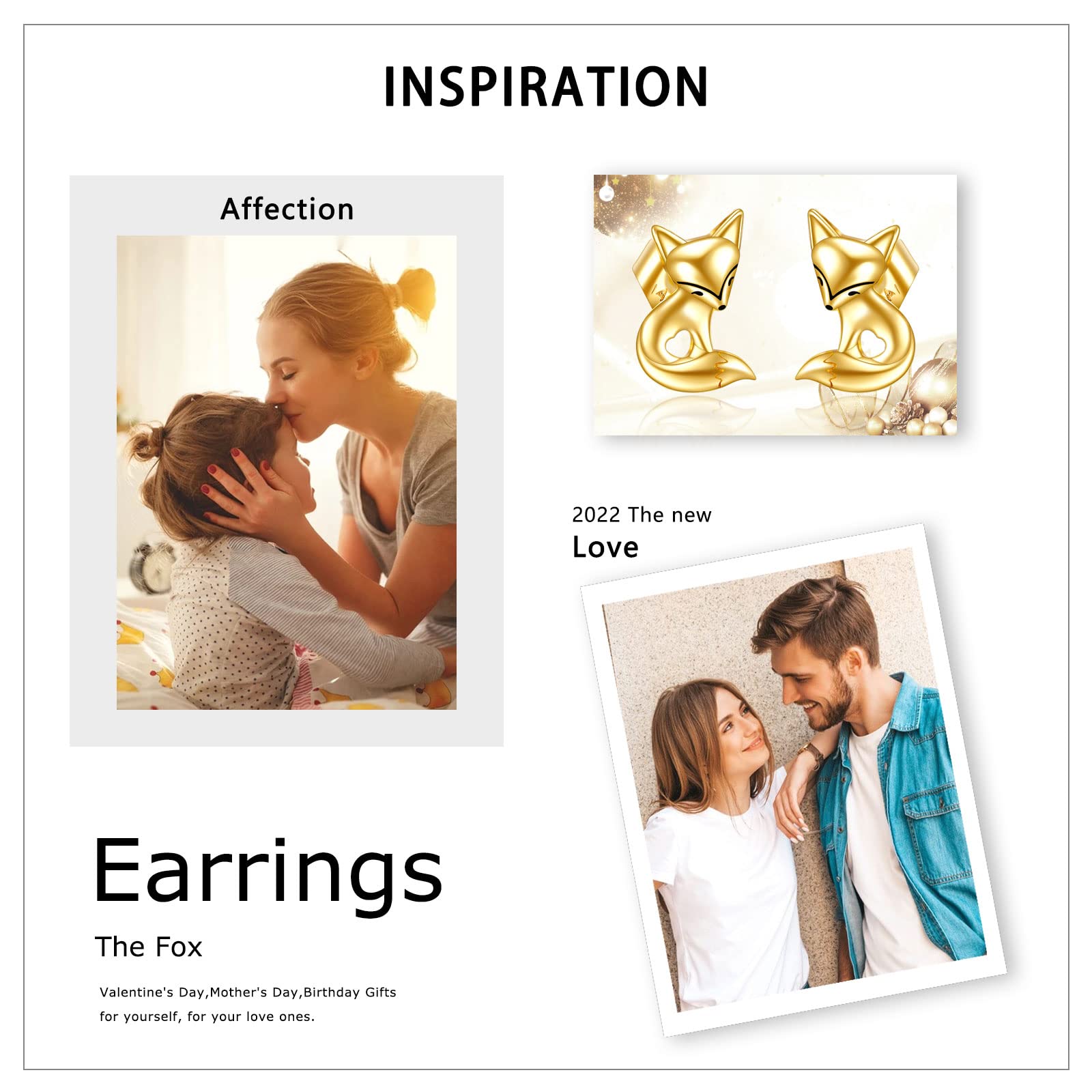14K Gold Fox Stud Earrings for Women - Elegant Animal Jewelry Gift for Daughter, Girlfriend & Wife - Perfect for Birthday, Anniversary & Everyday Wear