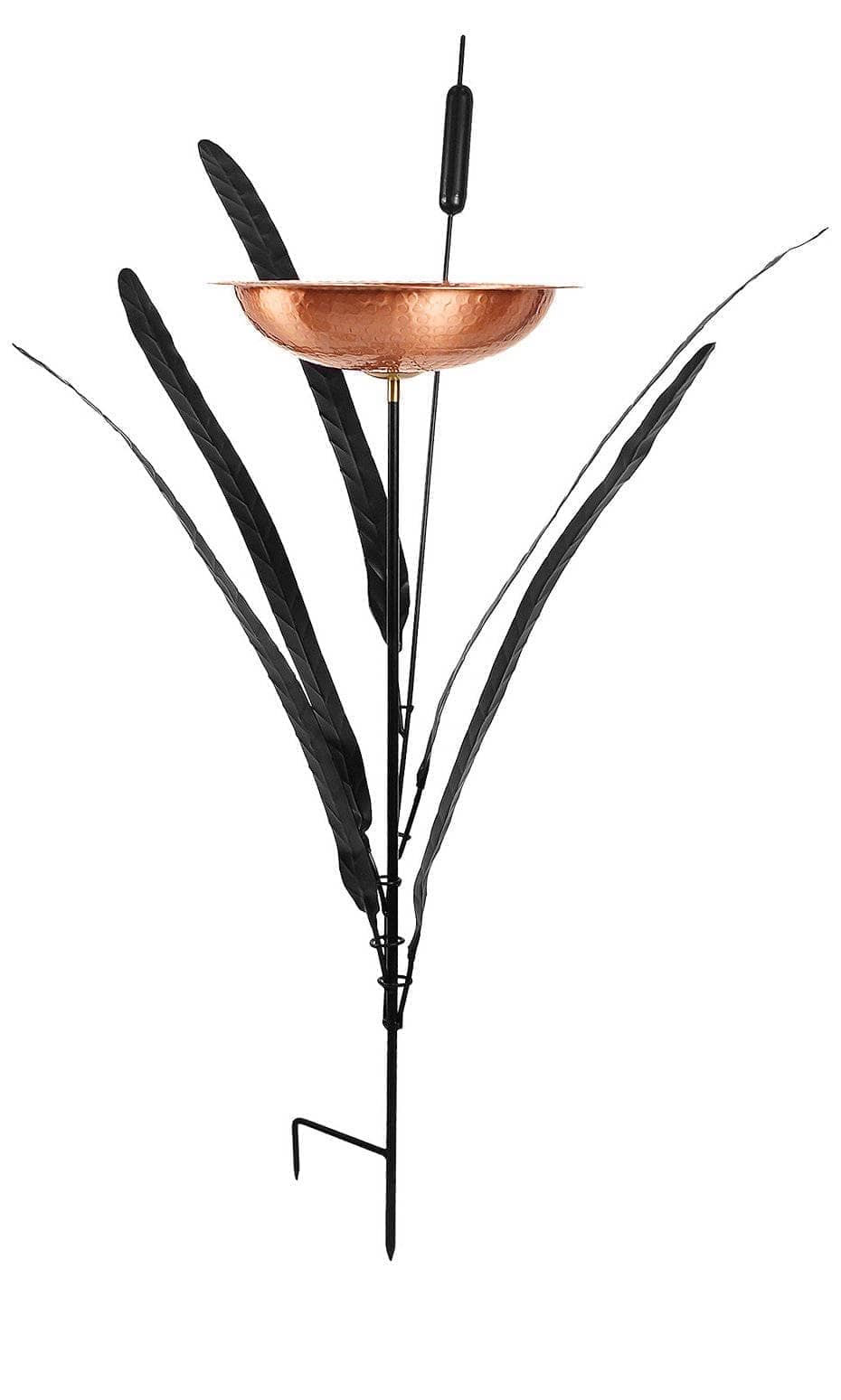 Single Cattail Bird Bath - Outdoor Garden Decoration for Birds - Perfect for Backyard, Patio, and Wildlife Habitat