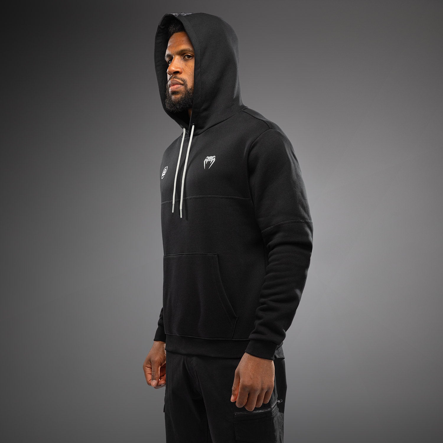 Venum x Polaris Hoodie for Men & Women - Black/Storm Grey - Lightweight & Comfortable Streetwear for Gym, Training & Casual Wear