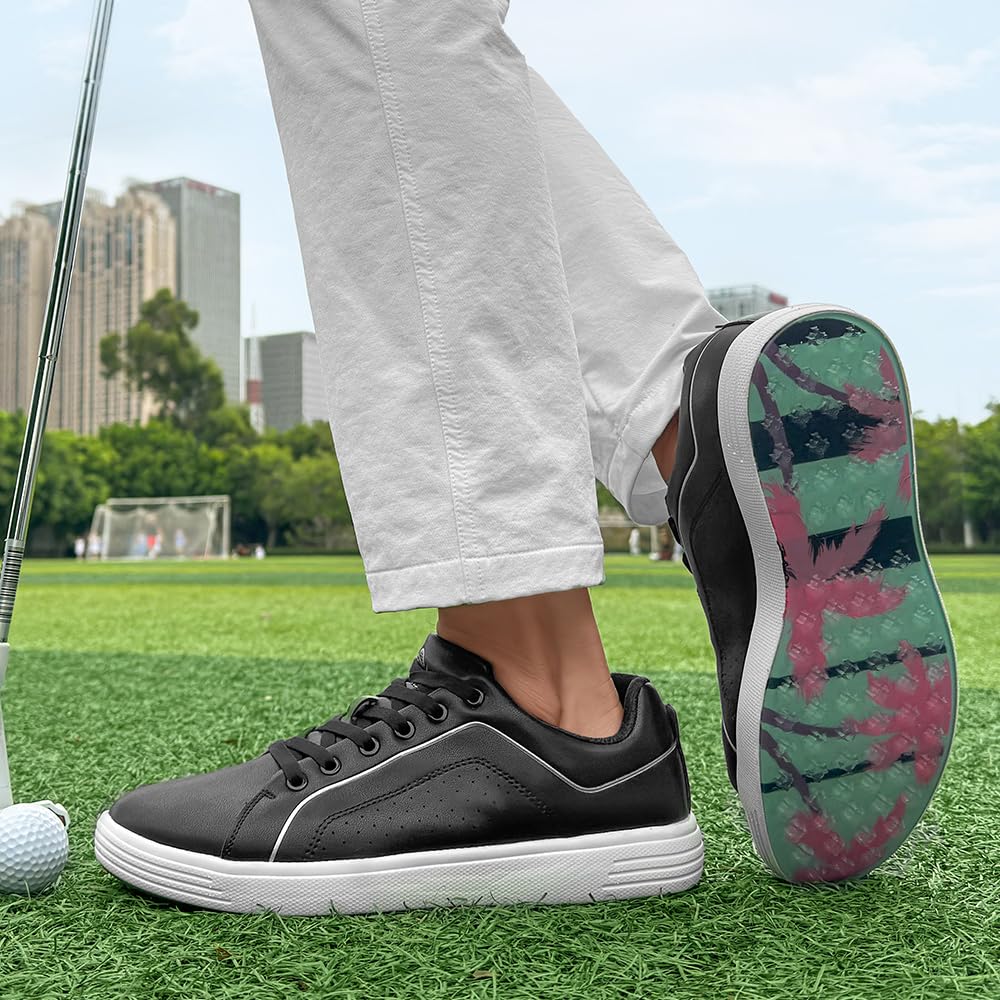 THESTRON Men's Golf Shoes - Comfortable Non-Slip Lightweight Sneakers for Walking & Golfing | Breathable Sports Shoes for Casual Wear & Outdoor Activities