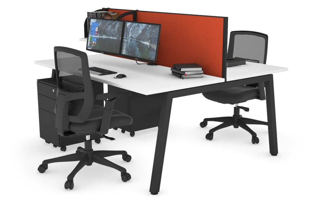 Quadro 2 Person Office Workstation Desk [1400L x 700W] - Perfect for Shared Workspaces & Collaborative Office Environments