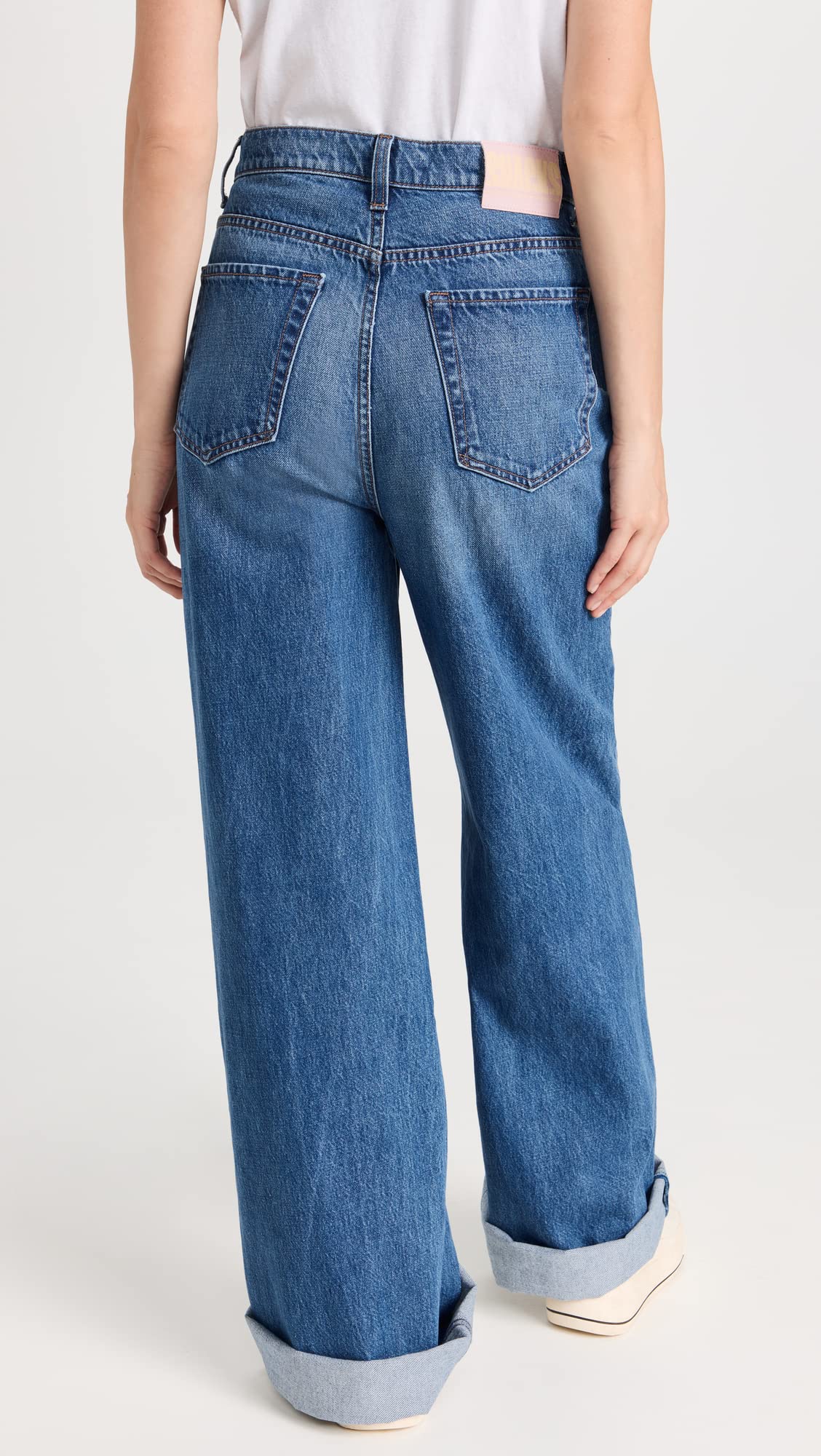 MOTHER Women's High Waist Funnel Heel Cuff Jeans - Stylish Slim Fit Denim Pants for Casual Outfits & Night Out