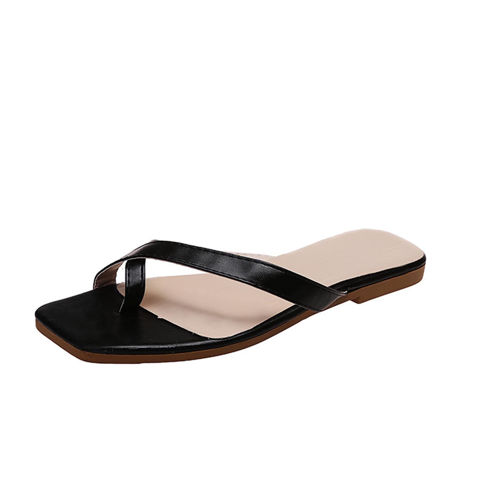 Women's Non-Slip Flip Flop Slippers with Cross Straps - Comfortable Low-Heeled Open Toe Sandals for Home, Beach & Poolside Relaxation