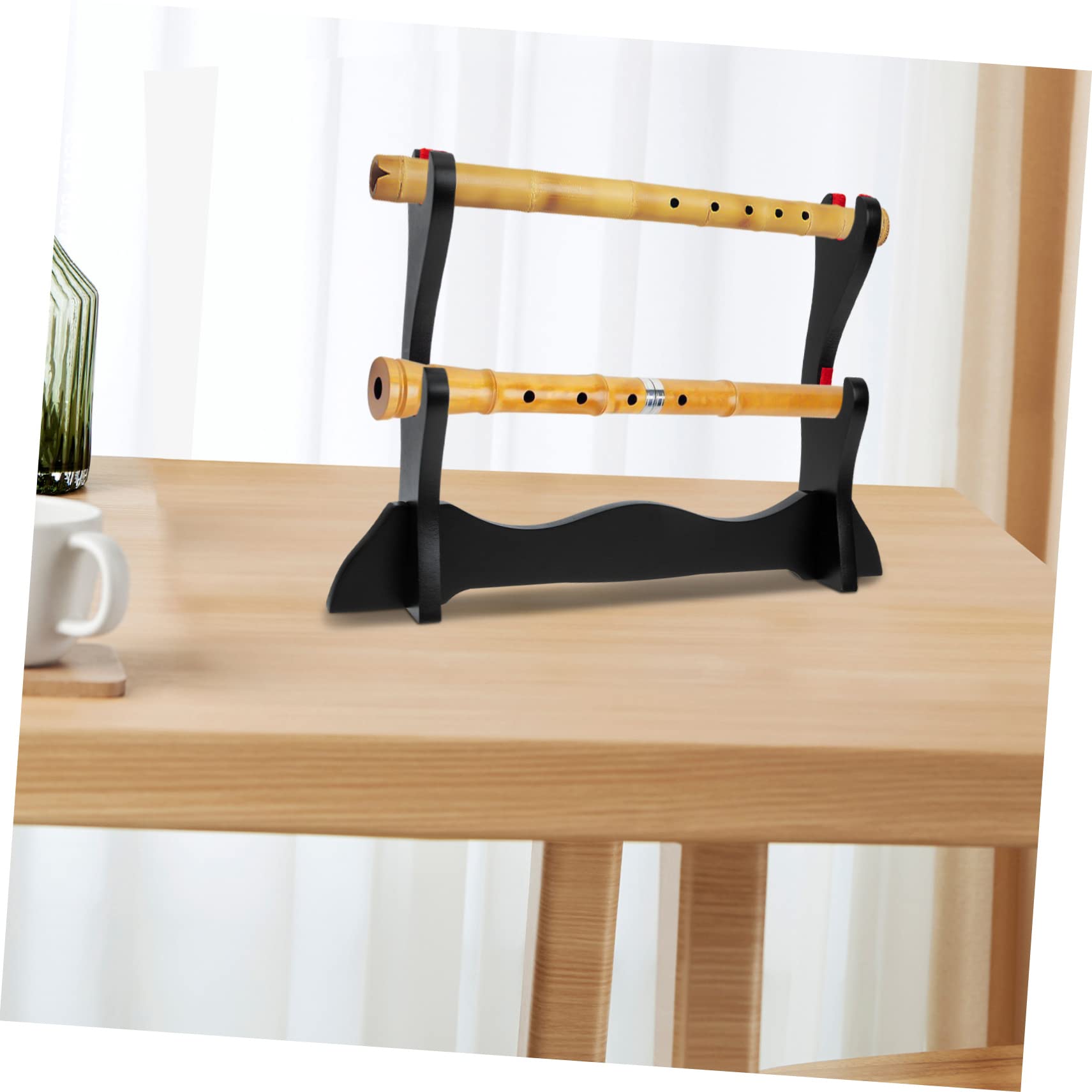 Elegant Wooden Flute Shelf Display Holder - Premium Flute Collection Organizer for Home, Studio & Music Room Decor