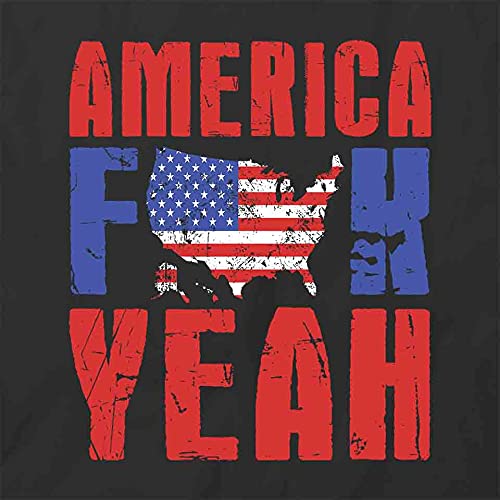 America FK Yeah T-Shirt - Patriotic Graphic Printed Tee for Men & Women | White Cotton T-Shirt with Bold Design - Perfect for 4th of July, Independence Day & American Pride Events