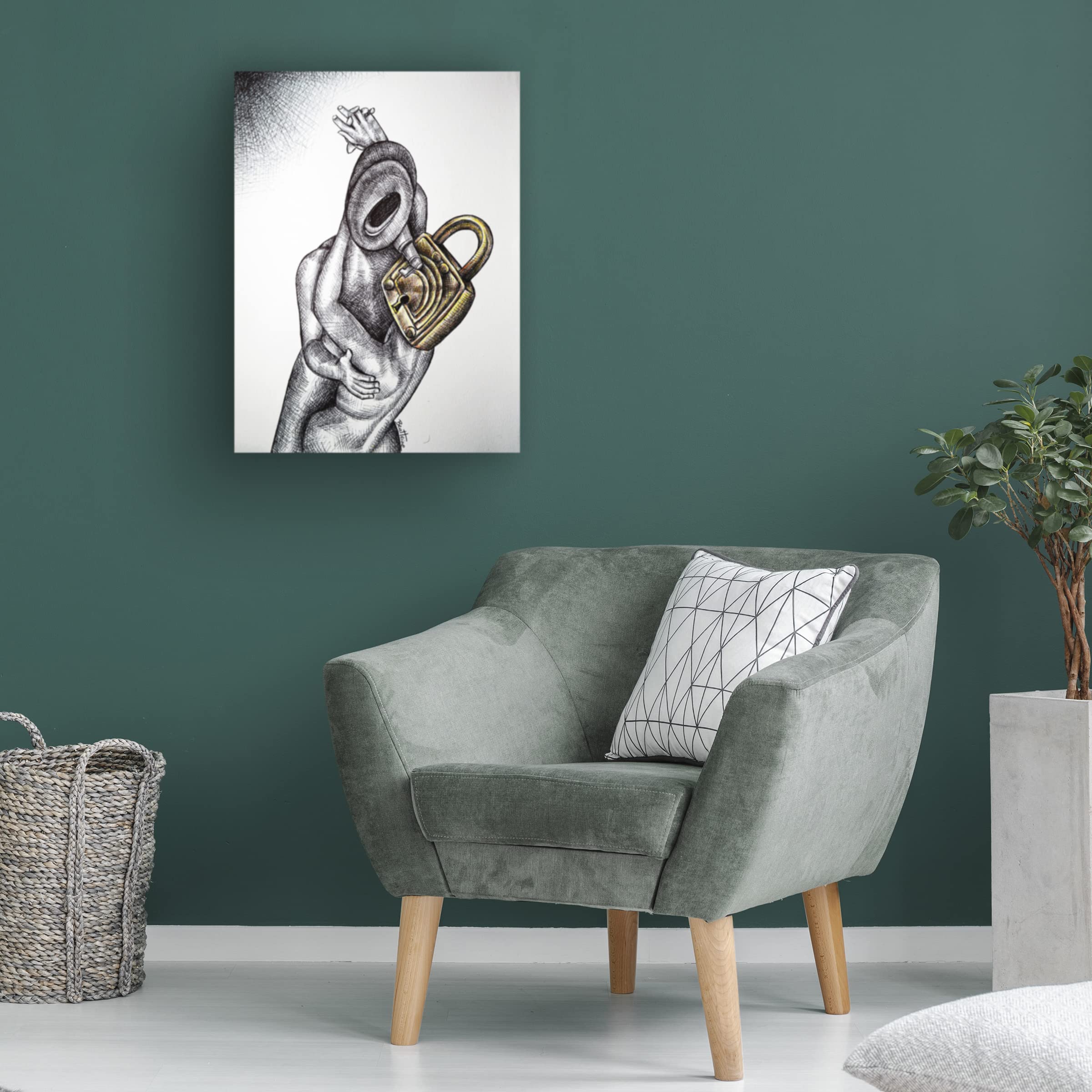 Ben Heine 'The Kiss' Canvas Wall Art Print - Romantic Home Decor for Living Room, Bedroom & Office