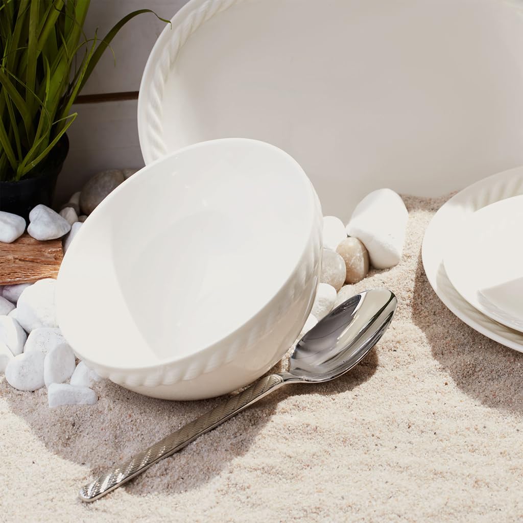 Villeroy & Boch Montauk 24-Piece Stainless Steel Cutlery Set for 6 People - Dishwasher Safe, Easy-Care White Flatware - Perfect for Dinner Parties, Weddings & Formal Dining