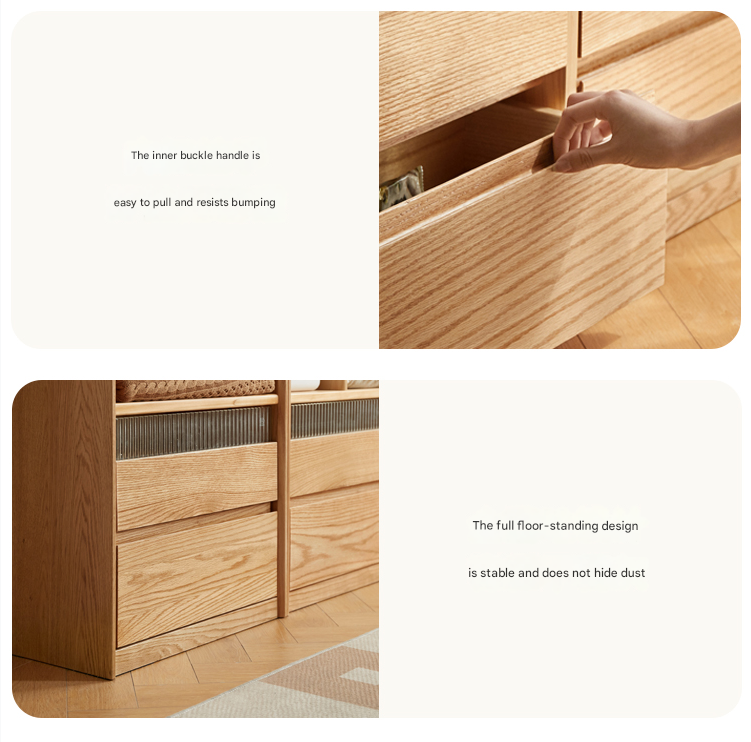 Modern Oak Solid Wood Bookcase - Stylish and Durable Bookshelf for Home Office, Living Room, or Library Storage