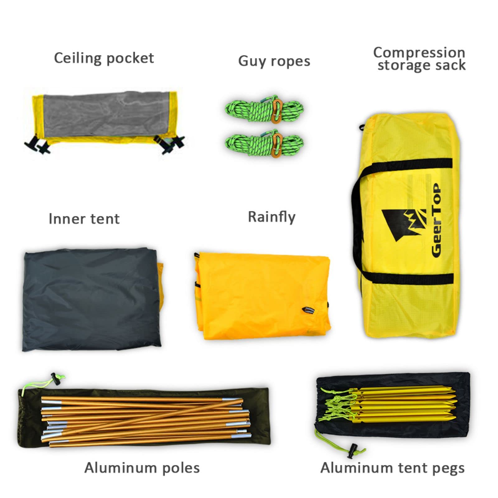 GEERTOP Ultralight 2 Person Backpacking Tent - 4 Season Waterproof Camping Tent with Double Layer for Cold Weather - Easy Setup for Family Camping, Hiking, Hunting & Outdoor Adventures - Perfect for Mountain Climbing and Travel Expeditions