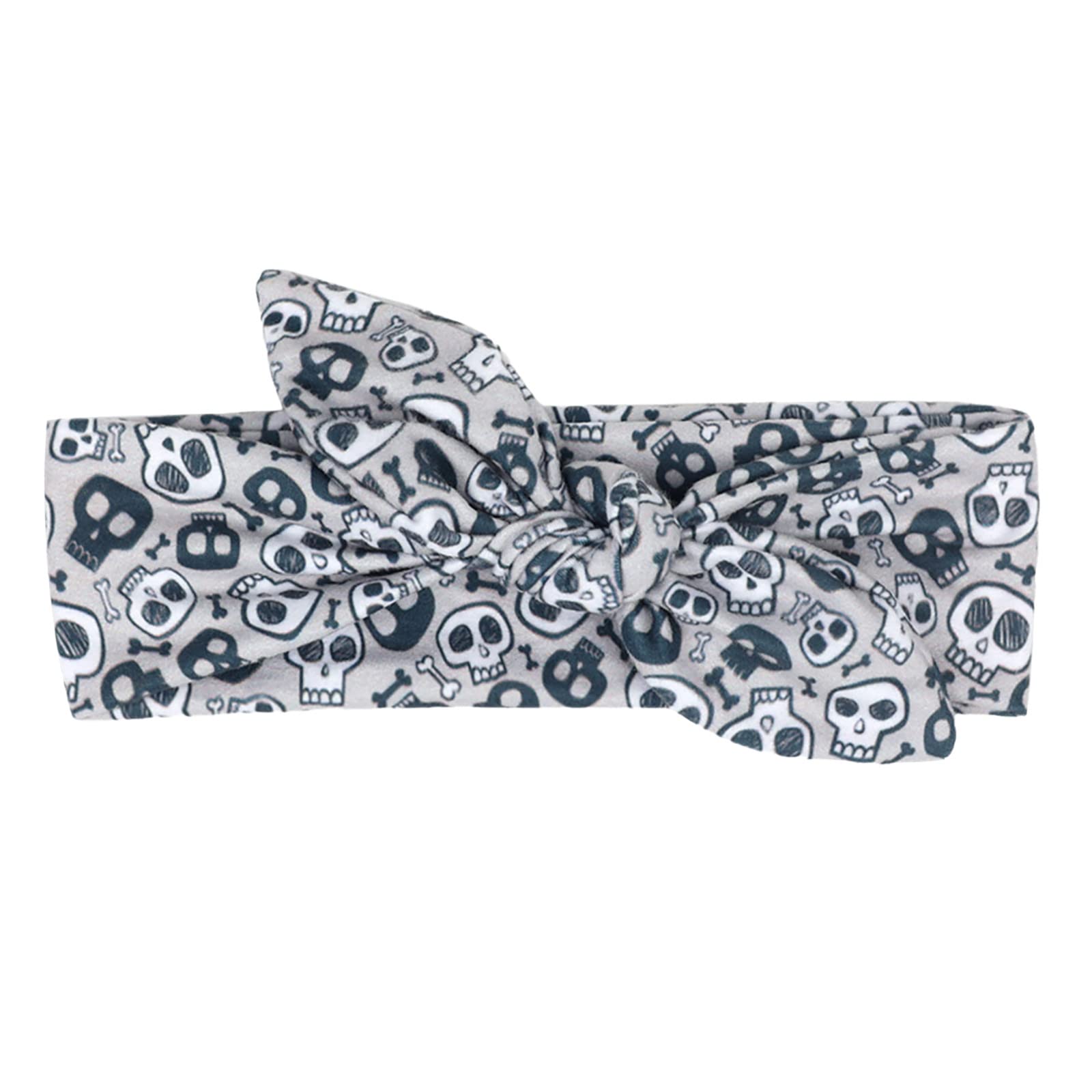 Halloween Kids Elastic Headband - Printed Rabbit Ear Hair Accessories for Girls & Boys (One Size) - Perfect for Halloween Costumes, Dress Up Parties & Holiday Celebrations
