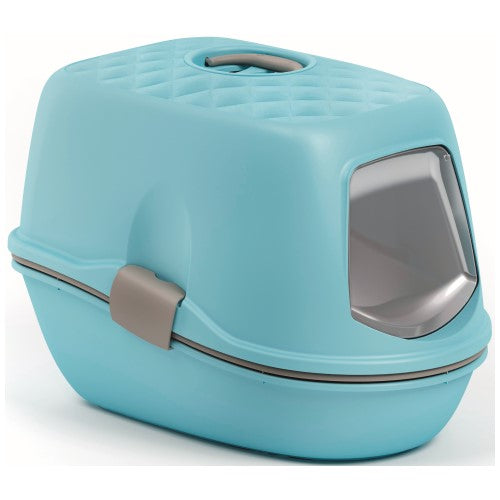 Stefanplast Cat Litter Box with Cover - Top Entry Enclosed Litter Box for Odor Control & Privacy - Modern Chic Design for Indoor Cats - Perfect for Small Spaces & Multi-Cat Homes
