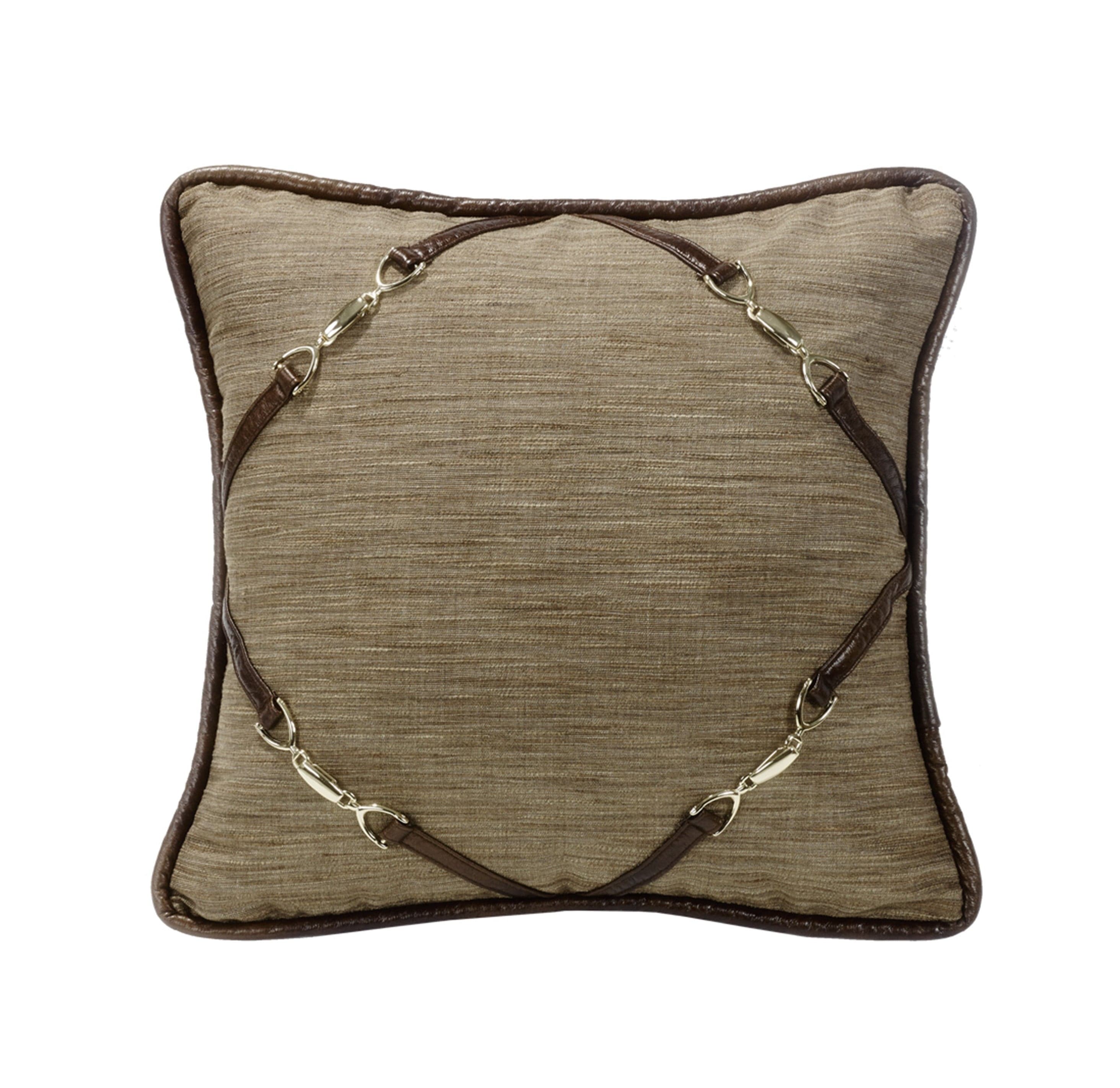 Highland Lodge Buckle Cornered Throw Pillow - Cozy Decorative Cushion for Sofa, Bed & Cabin - Perfect for Rustic Home Decor & Lodge Style Living Room