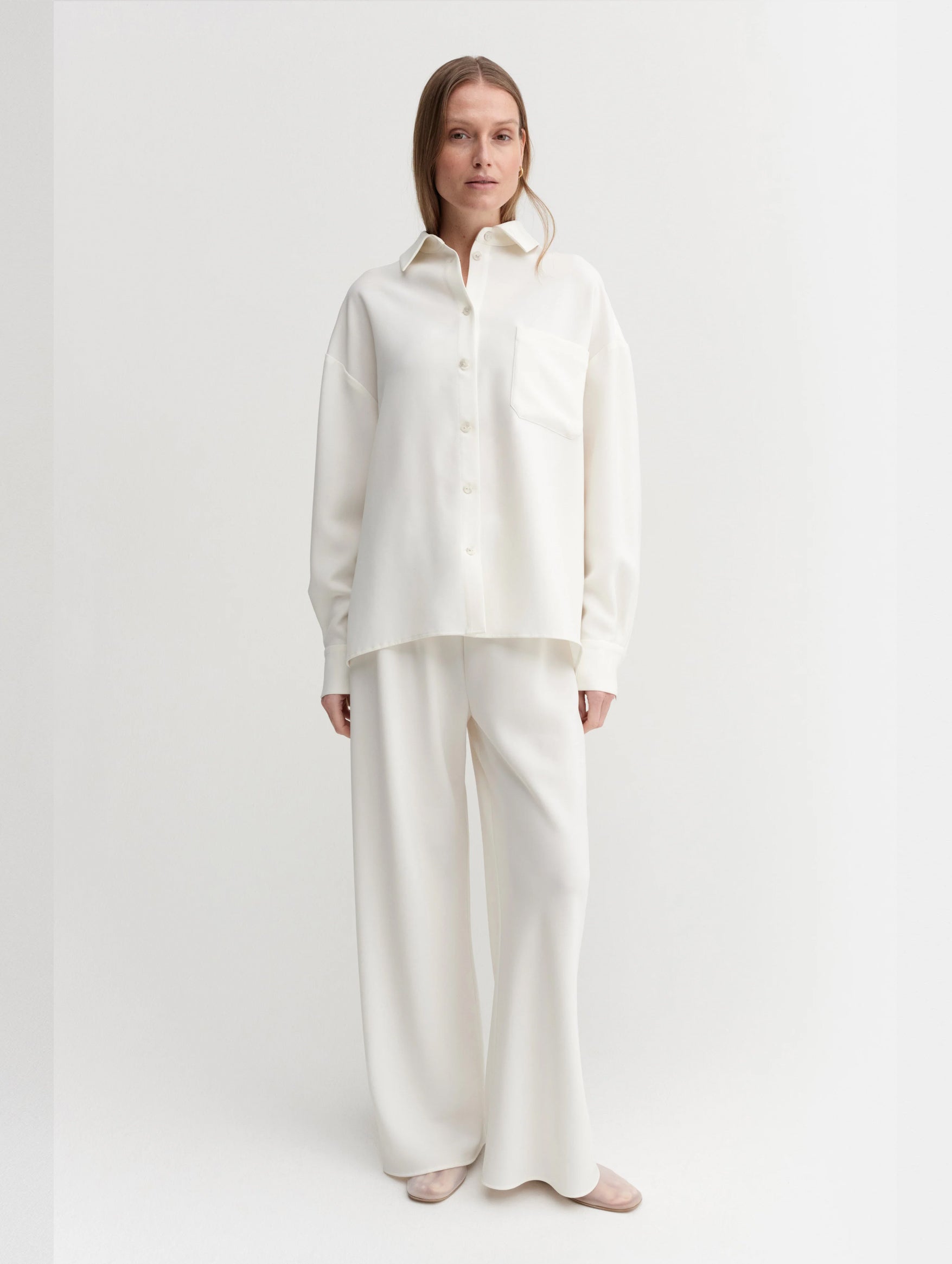 Premium Finn Crepe Shirt in Cream | Soft & Stylish Women's Blouse for Work & Casual Wear | Perfect for Office, Dates & Everyday Outfits