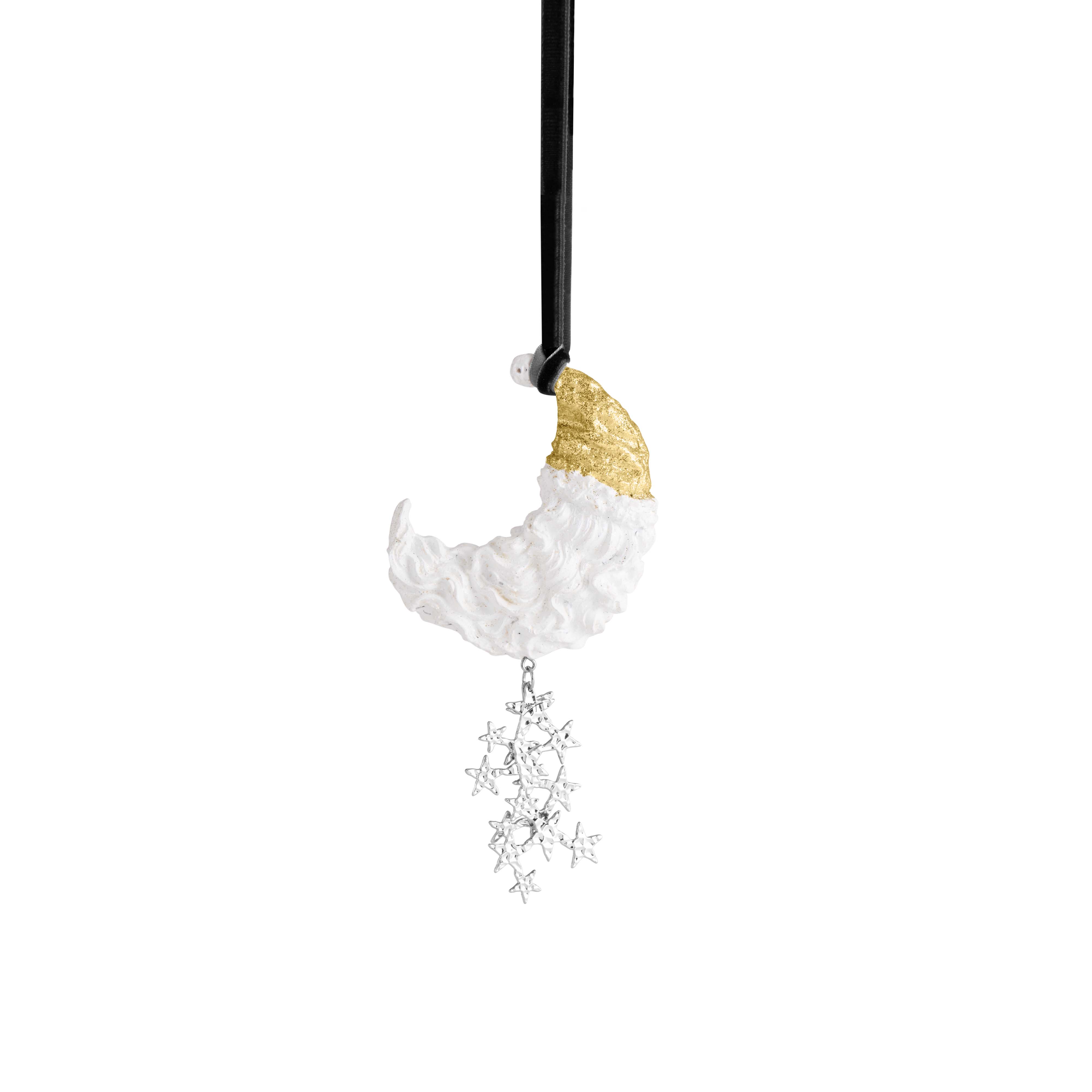 Handmade Santa Crescent Moon Christmas Ornament - Festive Holiday Decor for Tree, Home & Gifts - Perfect for Xmas, Winter Celebrations & Party Decorations