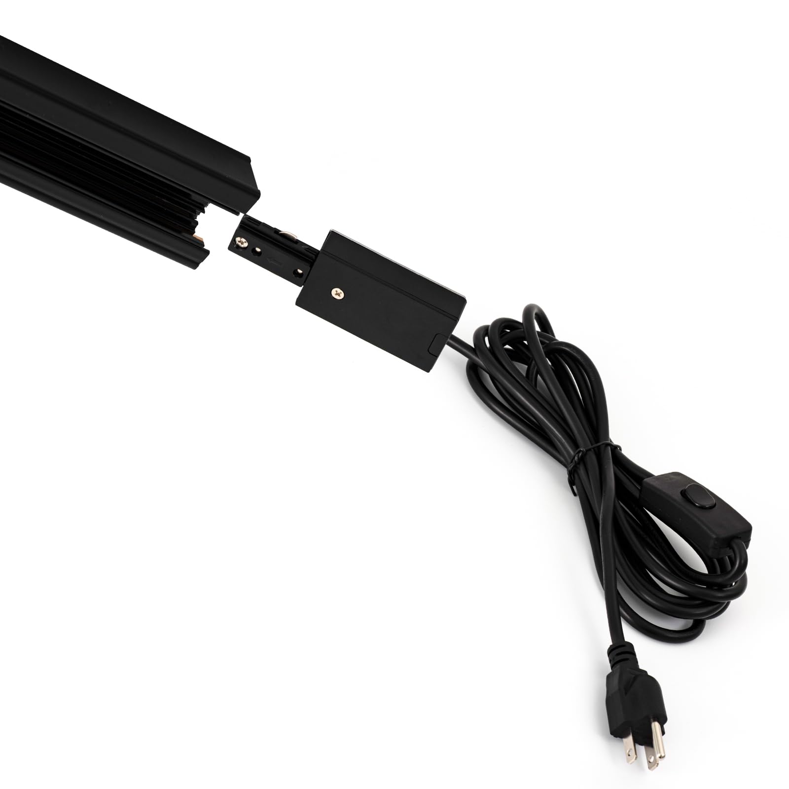 8-Light GU10 Plug-in Track Lighting Kit with 6.6FT H-Type Rails - Modern Black Ceiling Light Fixture for Kitchen, Dining Room & Living Room (Bulbs Not Included)