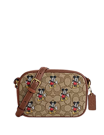 Coach Disney X Coach Mini Jamie Camera Bag - Signature Jacquard with Mickey Mouse Print - Perfect for Everyday Use, Travel & Disney-Themed Outfits
