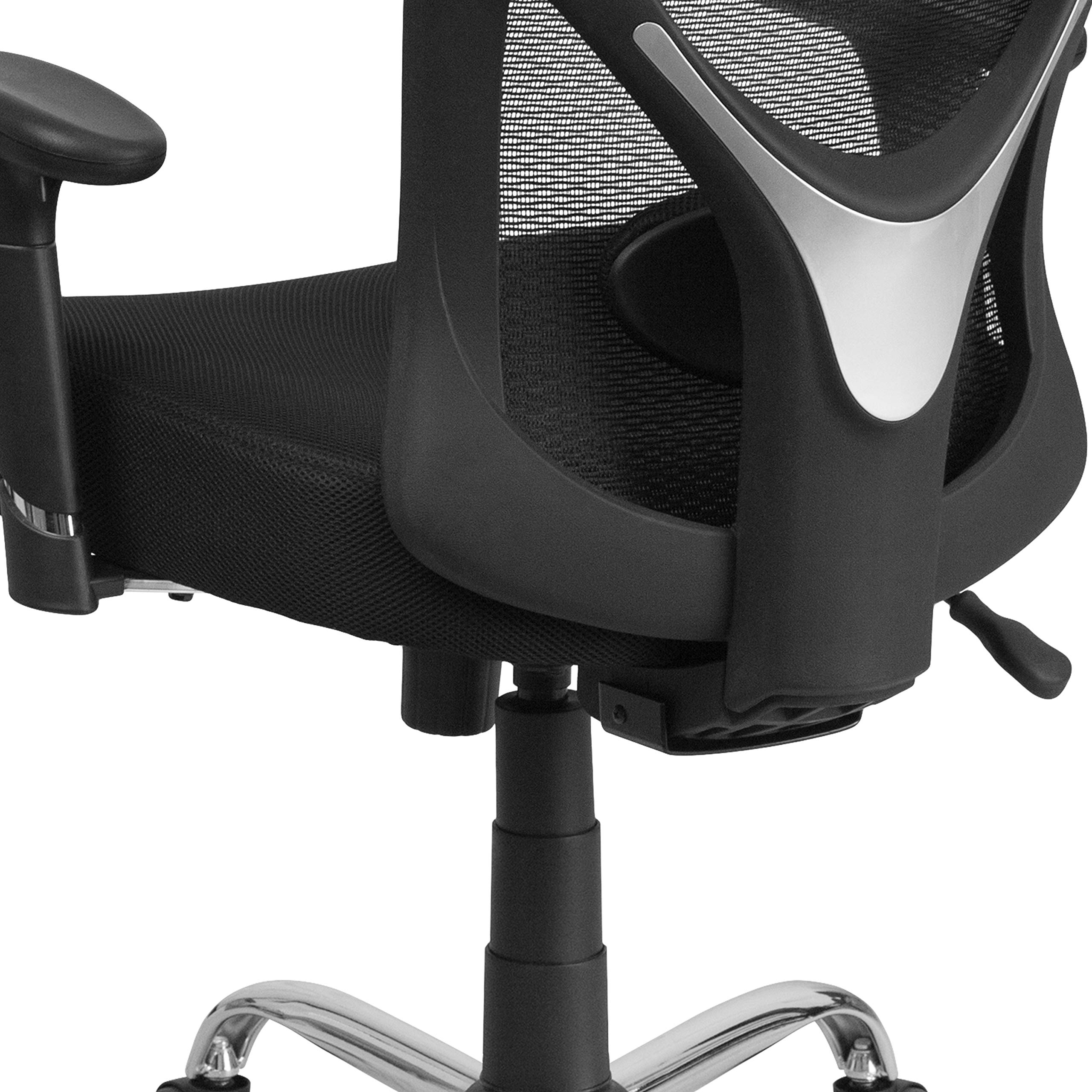 400 lb. Heavy Duty Big & Tall Black Mesh Office Chair with Adjustable Height & Ergonomic Back Support - Perfect for Long Hours Sitting in Home Office or Workspace