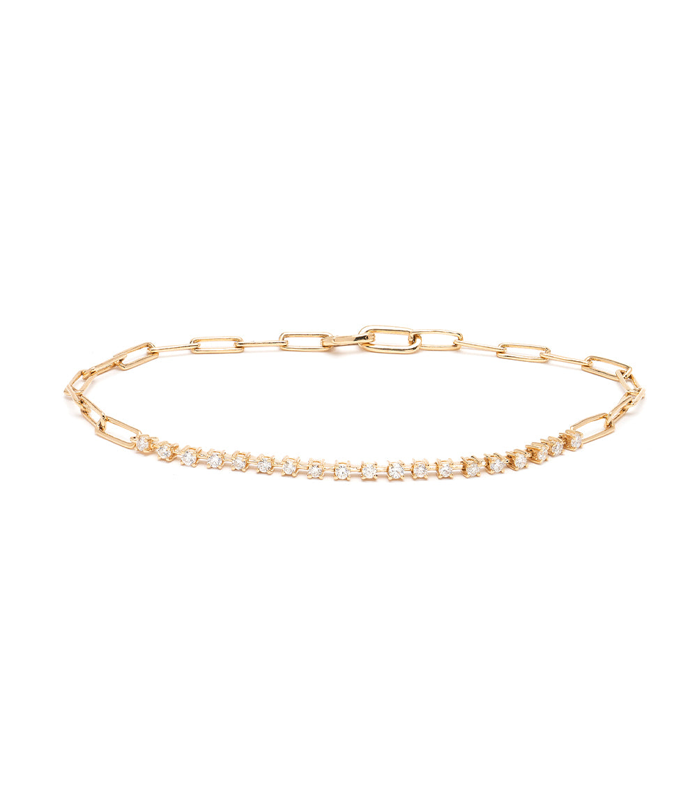 Melrose Diamond Paperclip Chain Bracelet - Elegant Dainty Gold or Silver Jewelry for Women - Perfect for Engagement, Anniversary, Wedding & Everyday Wear