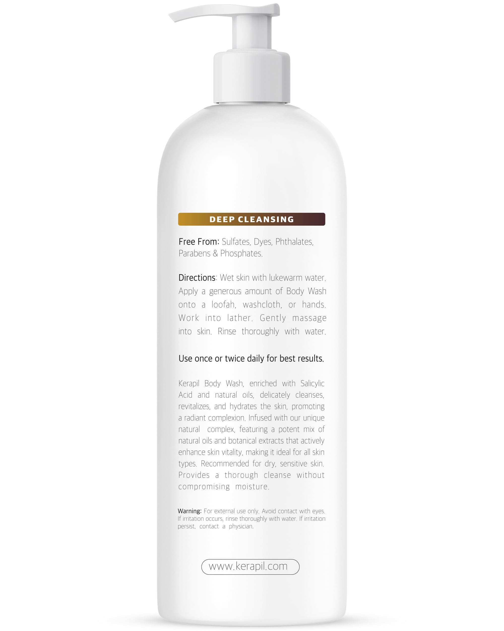 Exfoliating Body Wash with Salicylic Acid for Rough & Bumpy Skin - Gentle BHA & AHA Acne Treatment Body Wash - Coconut Vanilla Scent - Hydrating Formula Prevents Dryness - 16 fl oz x 2 Pack - Perfect for Shower, Post-Workout, and Sensitive Skin Care
