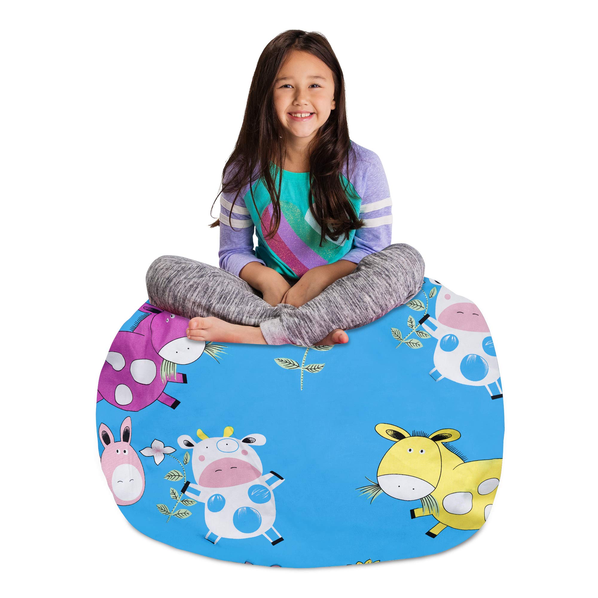 Posh Kids Stuffed Animal Storage Bean Bag Chair Cover - Large 38