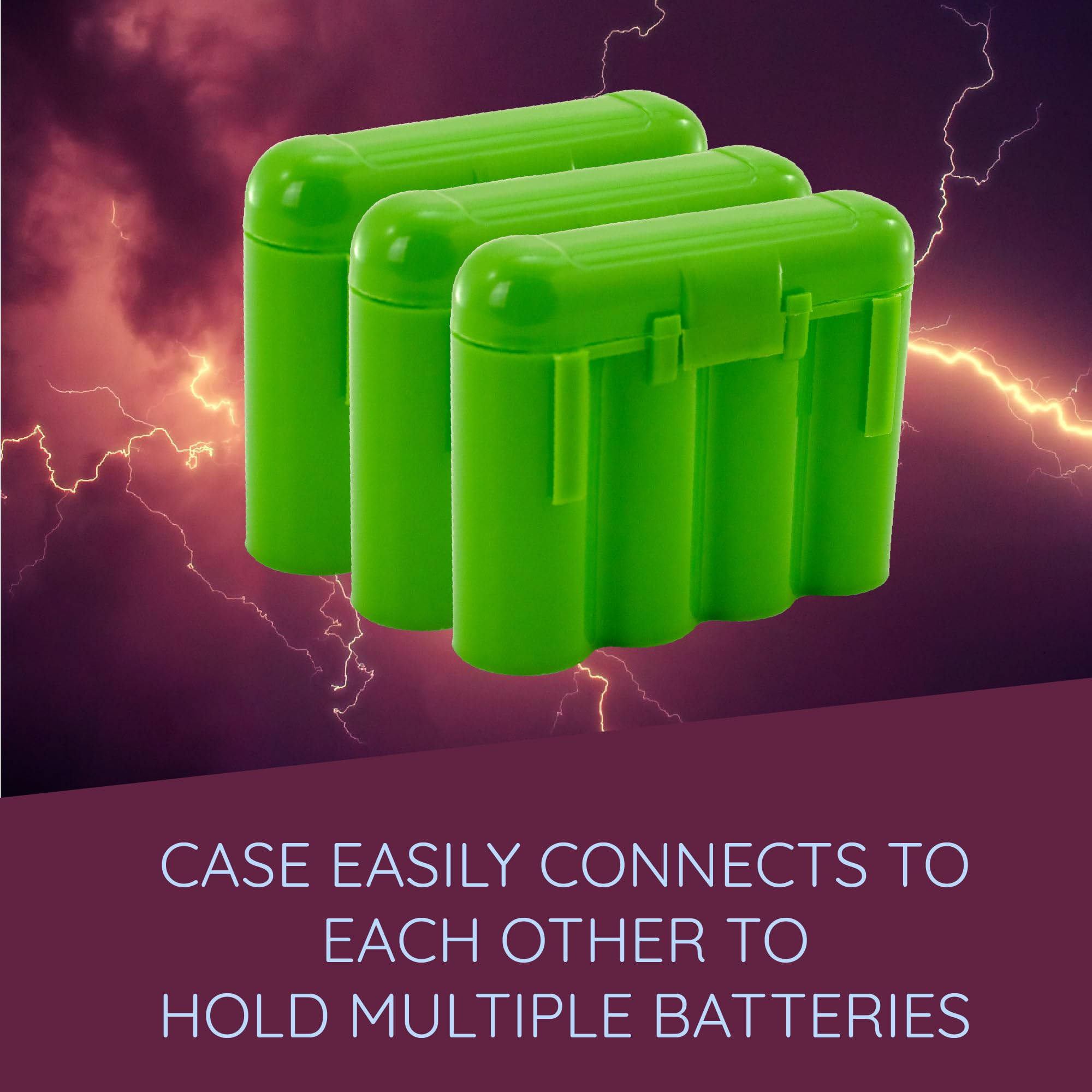 20-Pack Green AA AAA Battery Plastic Holder Storage Case - Organize & Protect Batteries for Home, Office, Toys, and Electronics