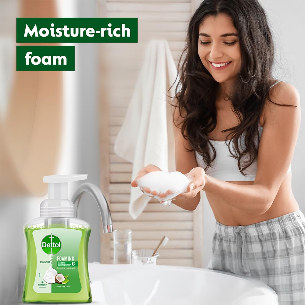 Dettol Foaming Hand Wash Refill Combo - Strawberry & Aloe Coconut (Pack of 2, 700ml Each) | Rich Lather, Moisturizing Formula, Gentle on Skin | Ideal for Home, Office & Travel Use