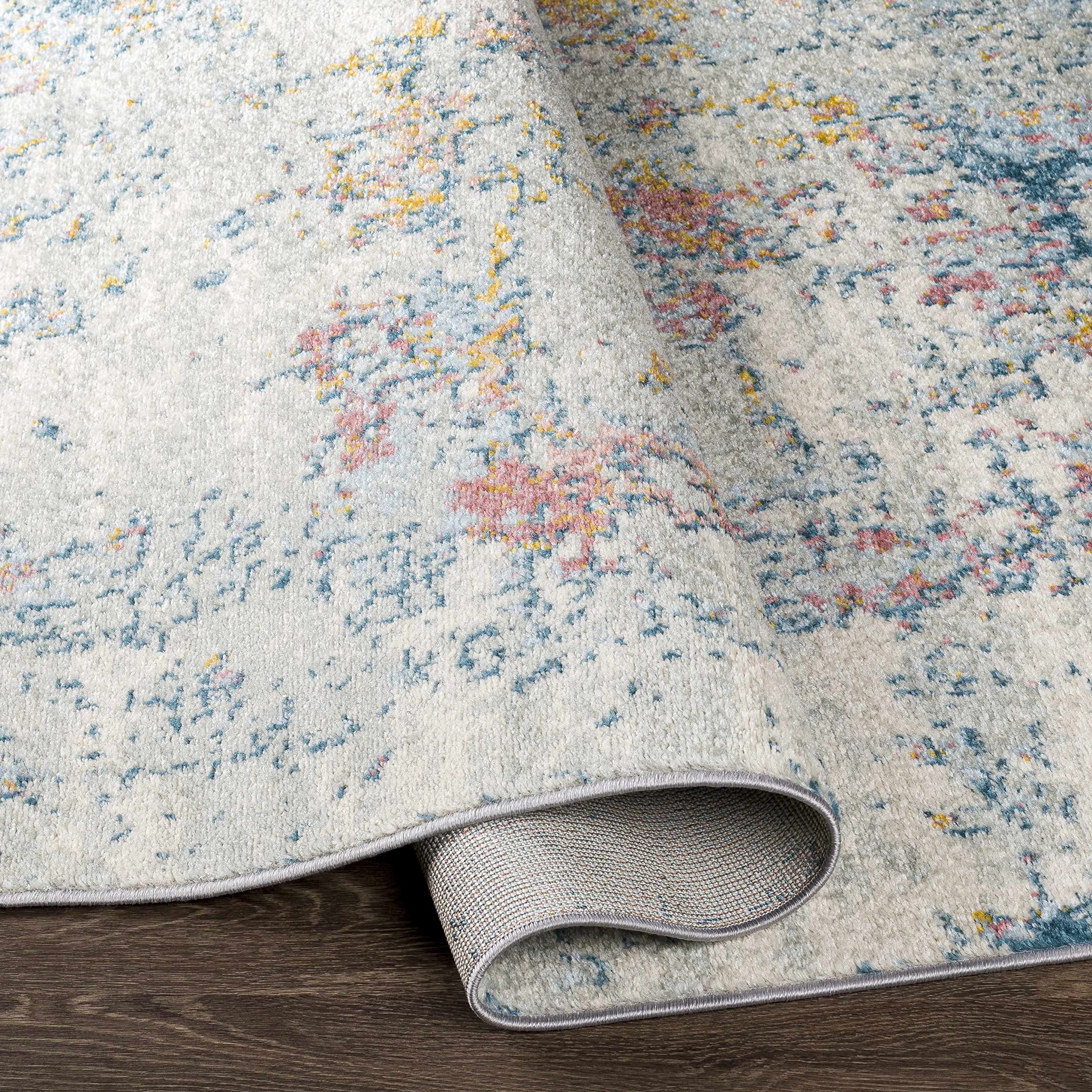 Modern Hauteloom Tambalisa Area Rug for Living Room & Bedroom - Soft Beige, Orange, Gray - 9' x 12' - Perfect for Home Decor, Cozy Spaces & Interior Design