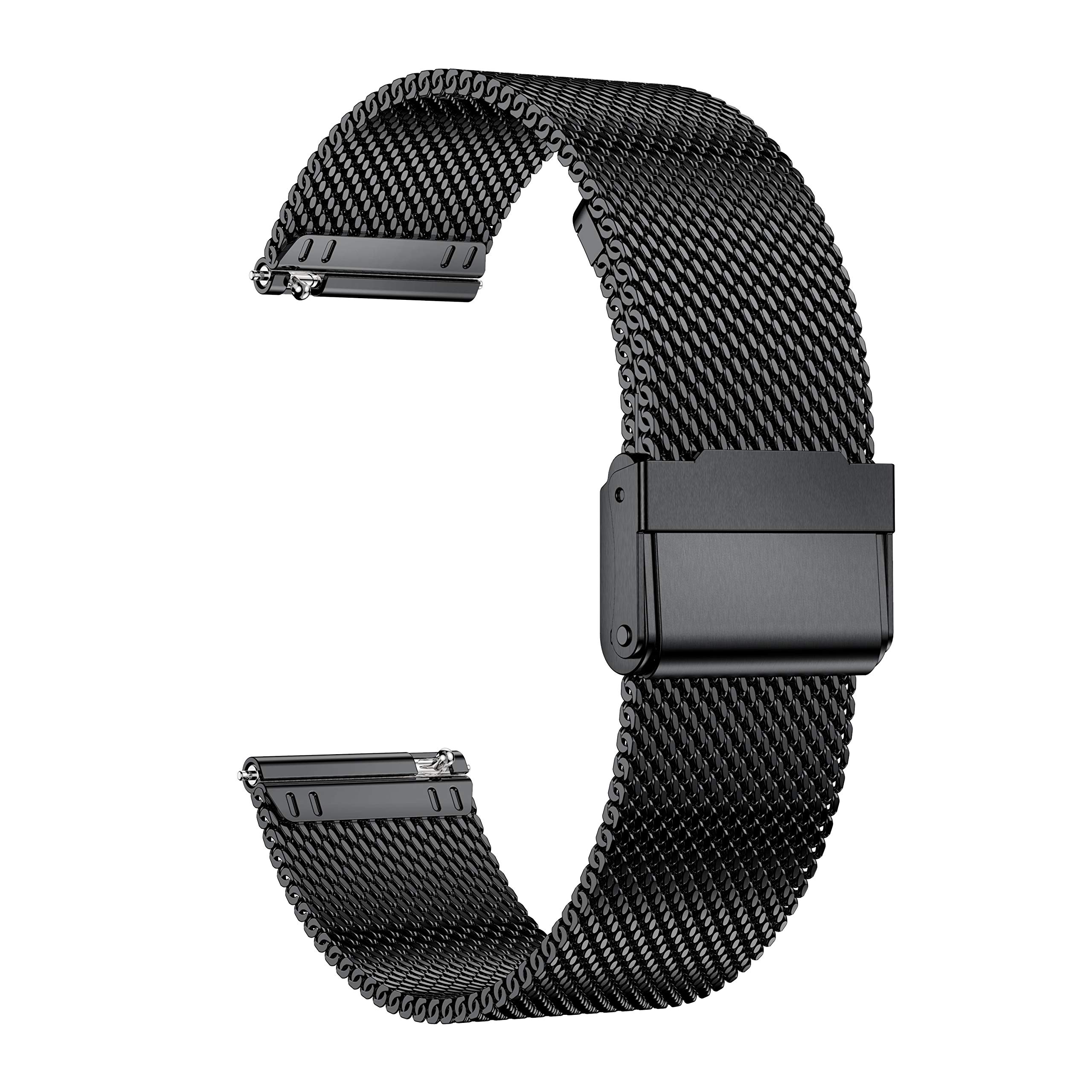 YEEJOK Stainless Steel Mesh Watch Band for Men & Women - Quick Release 18mm 20mm 22mm Woven Metal Watch Strap Replacement - Perfect for Dress Watches, Business & Formal Occasions