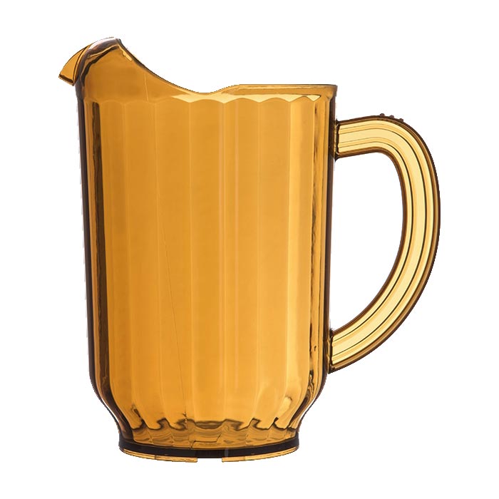 Carlisle 554013 VersaPour Pitcher - 60oz Amber Plastic Pitcher for Restaurants, Bars & Catering - Durable BPA-Free Beverage Dispenser for Iced Tea, Lemonade & Party Drinks
