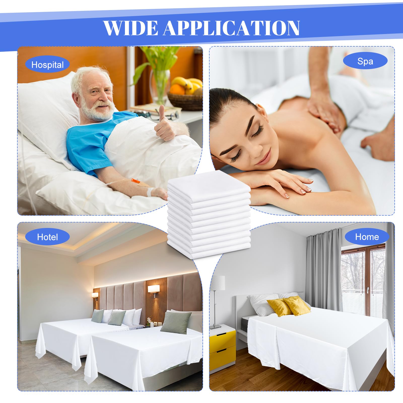 20 Pack White Microfiber Flat Sheets - Soft & Easy Care Bulk Bedding for Twin Size Beds | Perfect for Home, Hotels, Spas, Dorm Rooms & Guest Houses (Machine Washable, Wrinkle Resistant) - Ideal for Daily Use, Hospitality Business & College Dorm Essentials